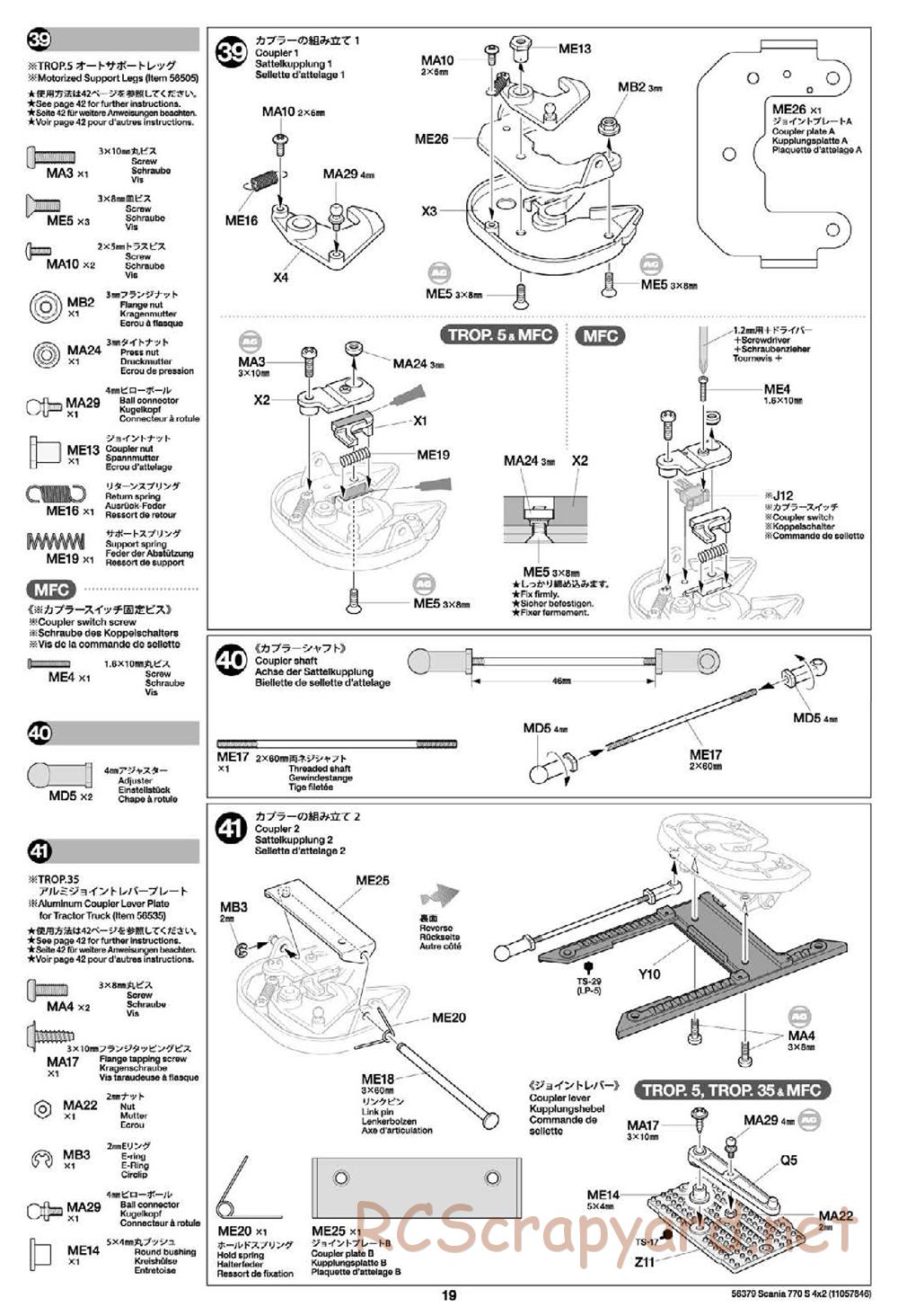 Tamiya - Scania 770S 4x2 Chassis - Manual - Page 19
