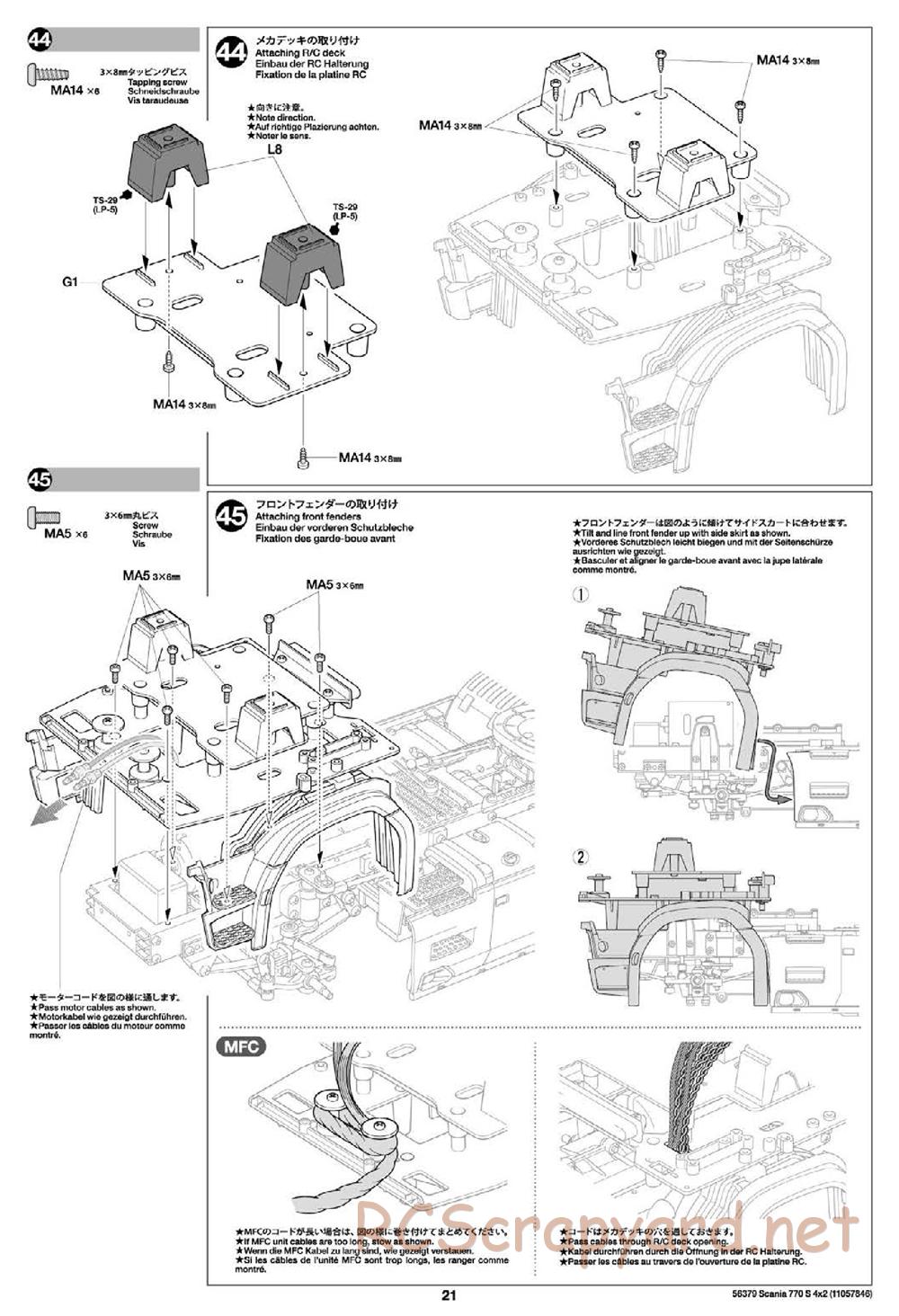 Tamiya - Scania 770S 4x2 Chassis - Manual - Page 21