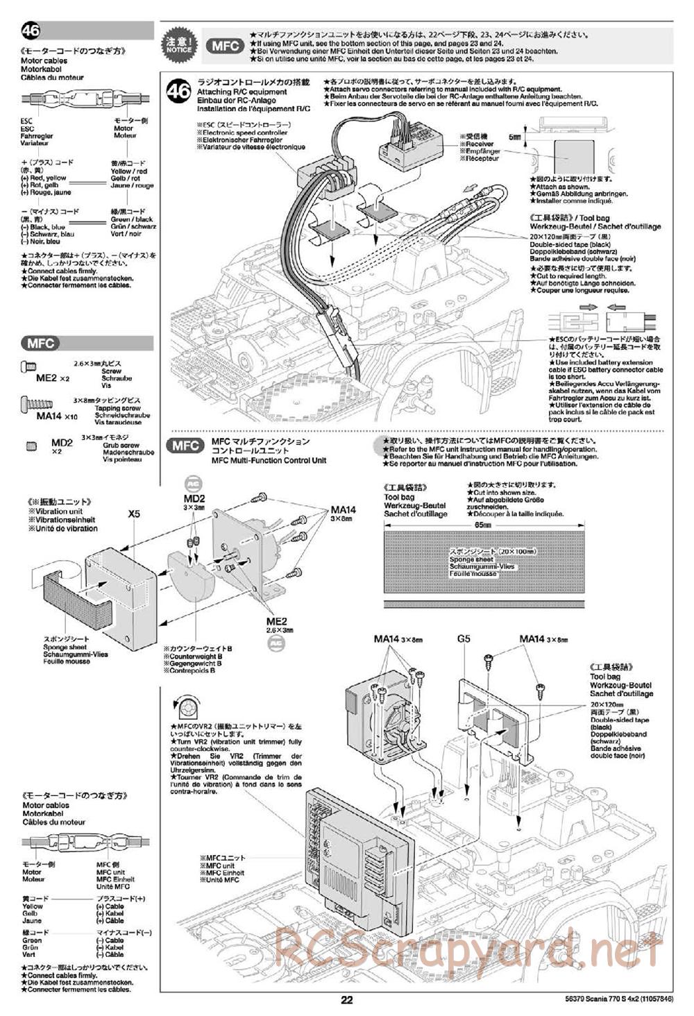 Tamiya - Scania 770S 4x2 Chassis - Manual - Page 22