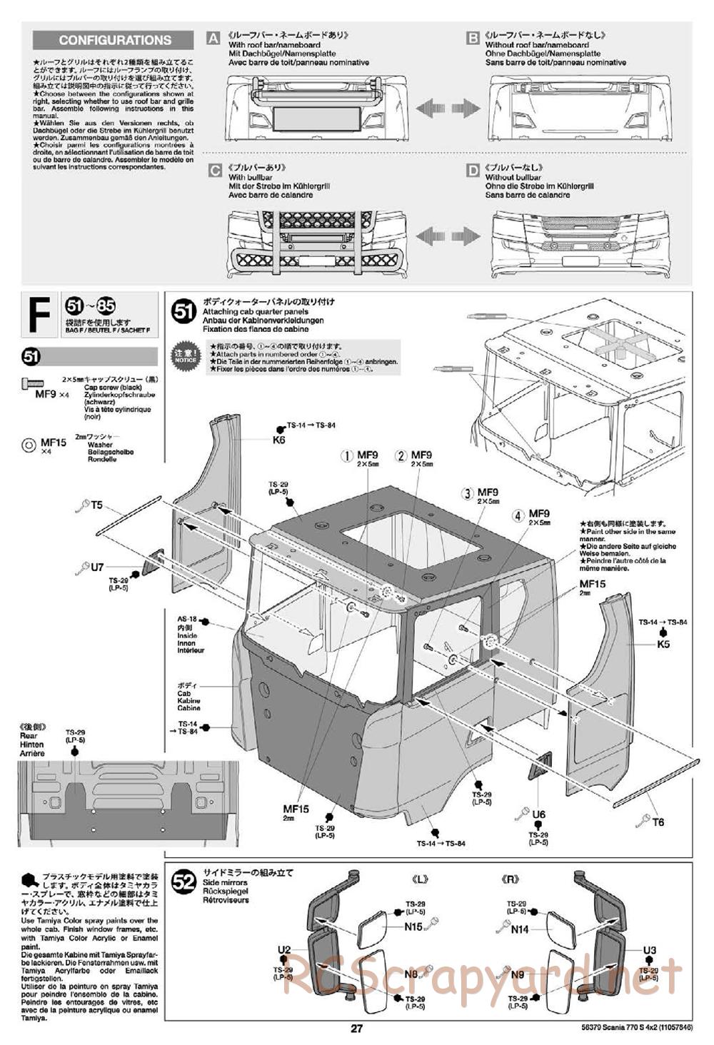 Tamiya - Scania 770S 4x2 Chassis - Manual - Page 27
