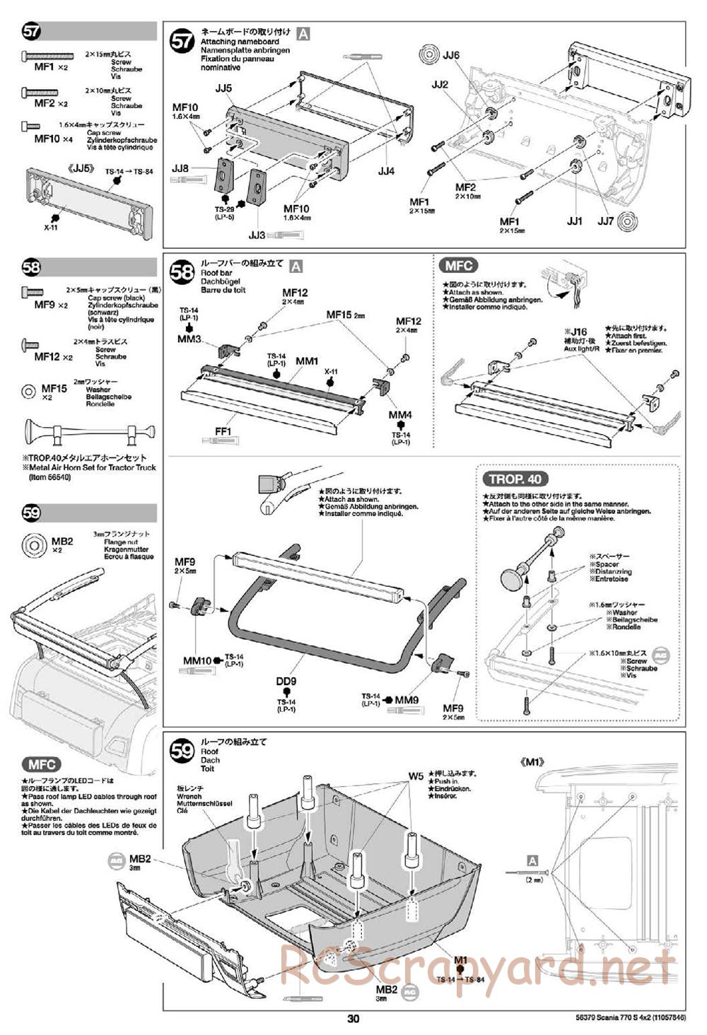 Tamiya - Scania 770S 4x2 Chassis - Manual - Page 30