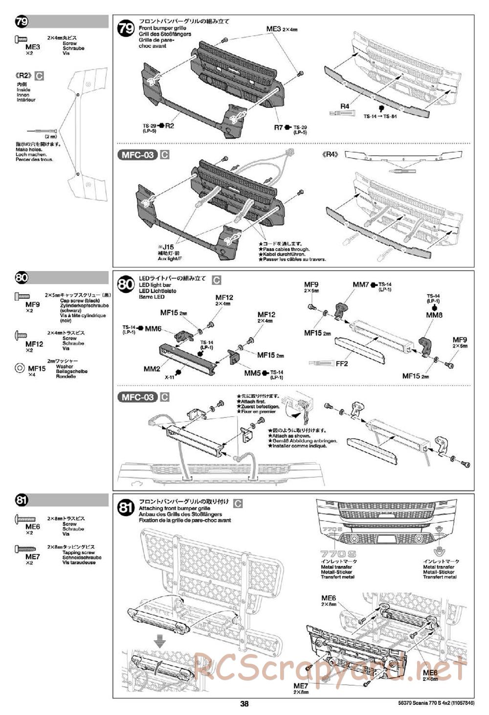Tamiya - Scania 770S 4x2 Chassis - Manual - Page 38
