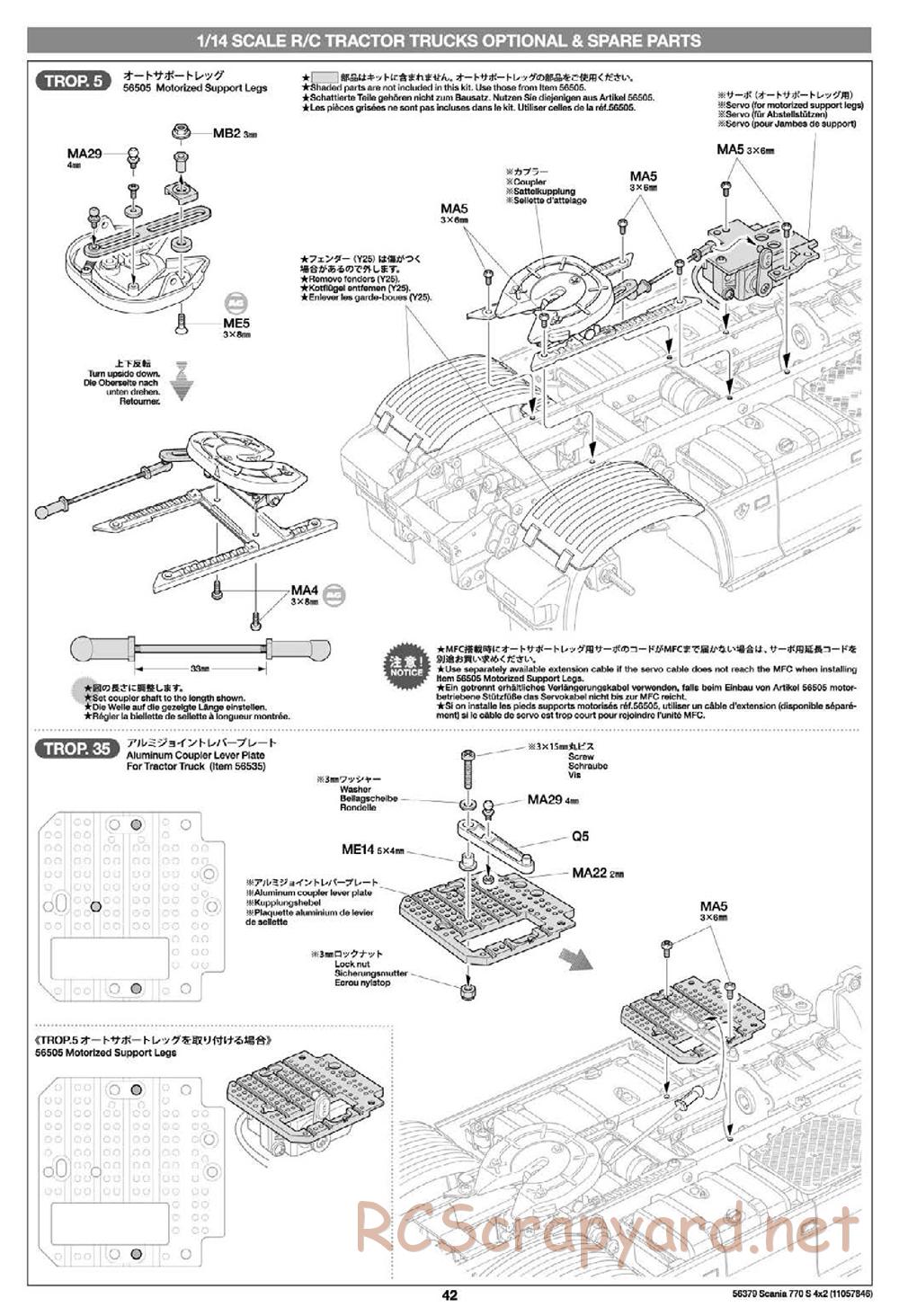 Tamiya - Scania 770S 4x2 Chassis - Manual - Page 42