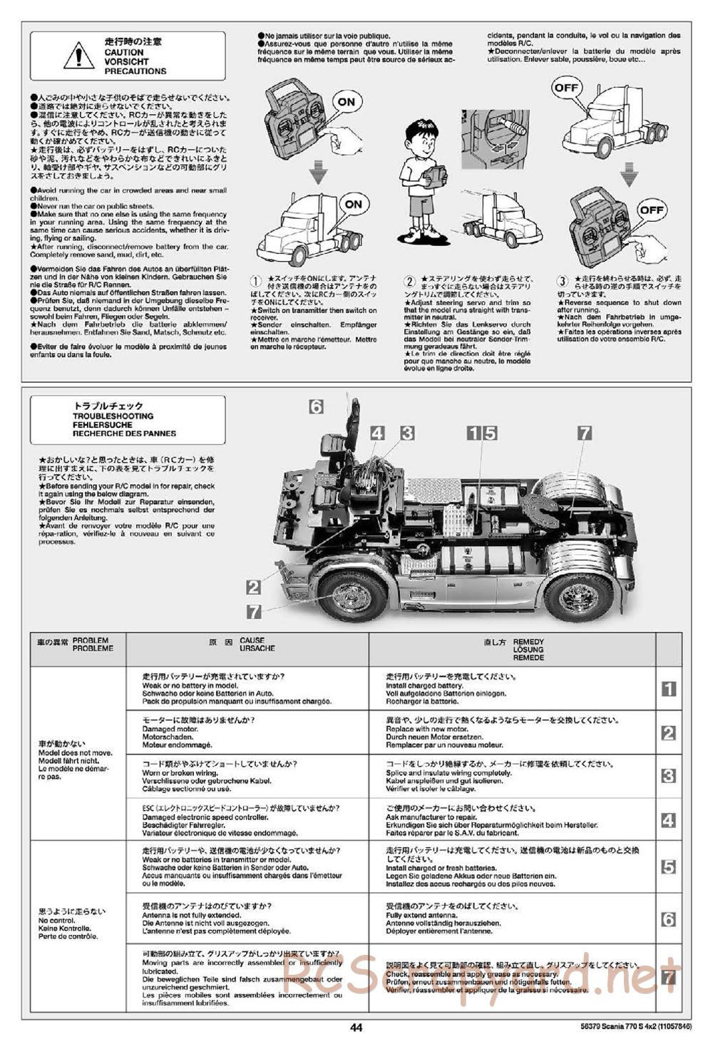 Tamiya - Scania 770S 4x2 Chassis - Manual - Page 44
