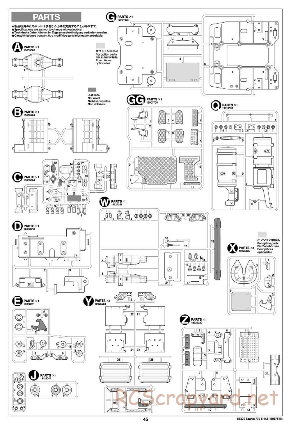 Tamiya - Scania 770S 4x2 Chassis - Manual - Page 45