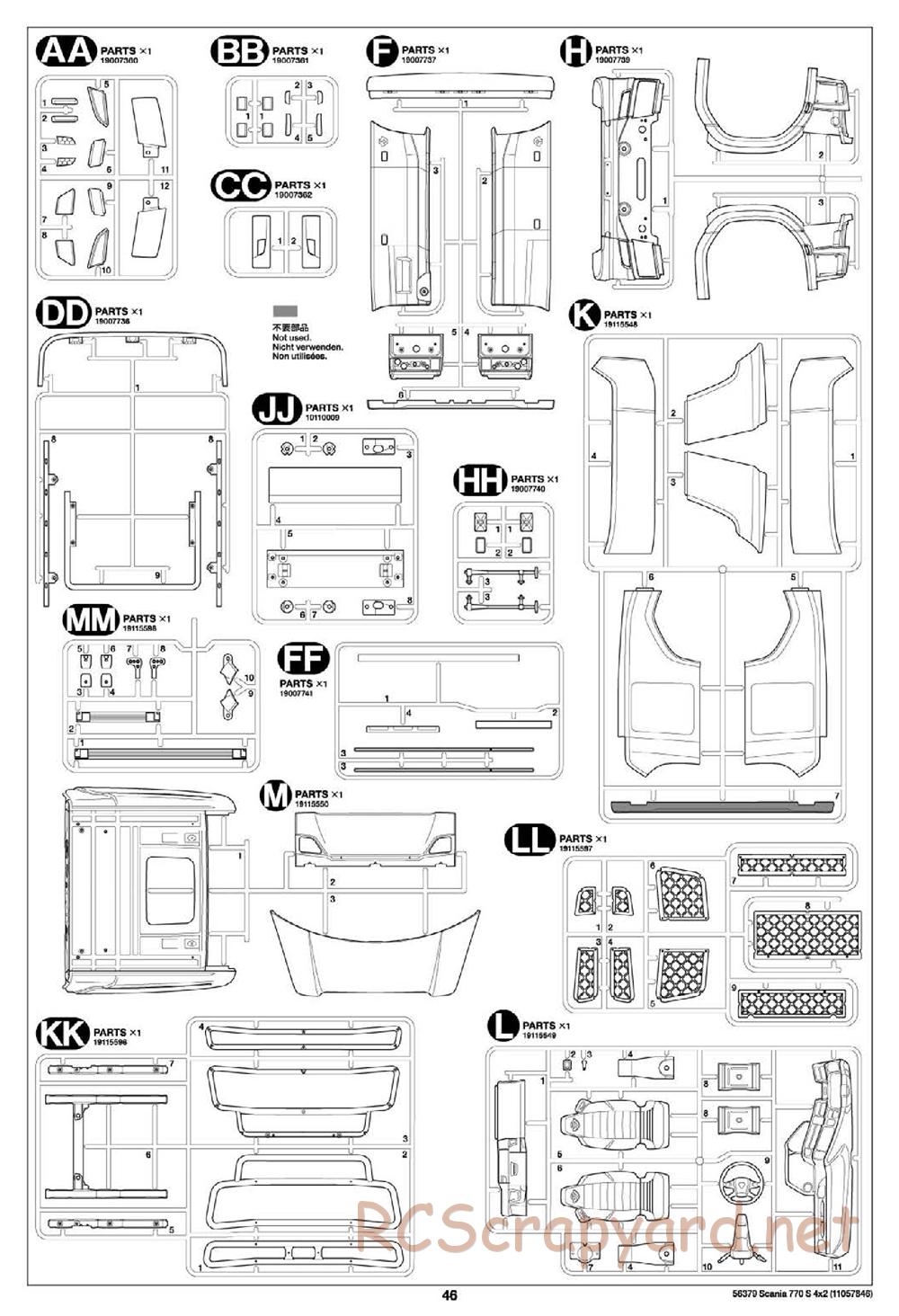 Tamiya - Scania 770S 4x2 Chassis - Manual - Page 46