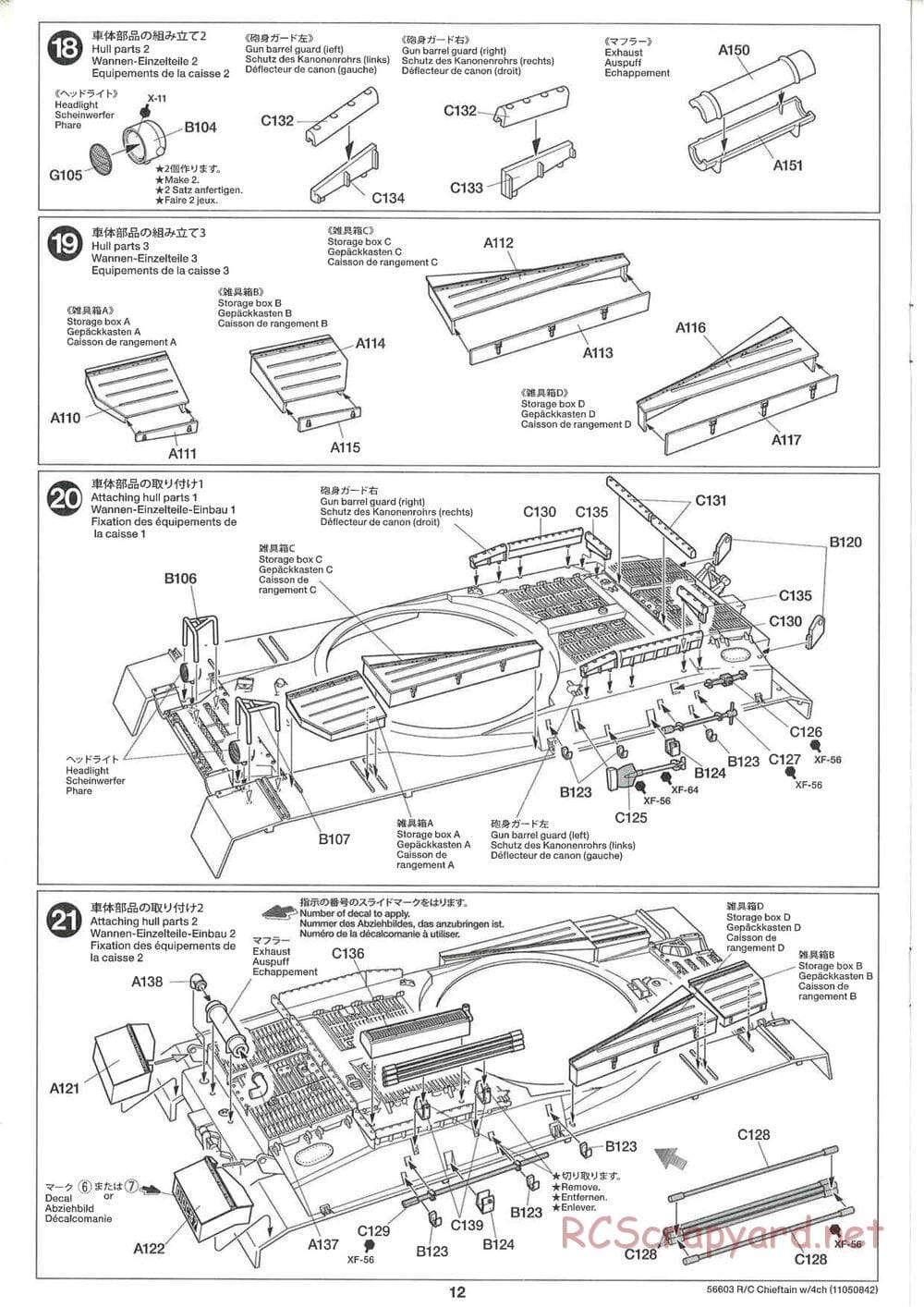 Tamiya - British Army Battle Tank Cheiftain - 1/25 Scale Chassis - Manual - Page 12