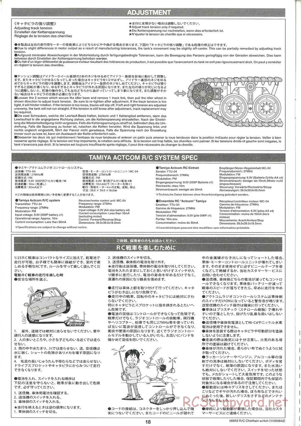 Tamiya - British Army Battle Tank Cheiftain - 1/25 Scale Chassis - Manual - Page 18