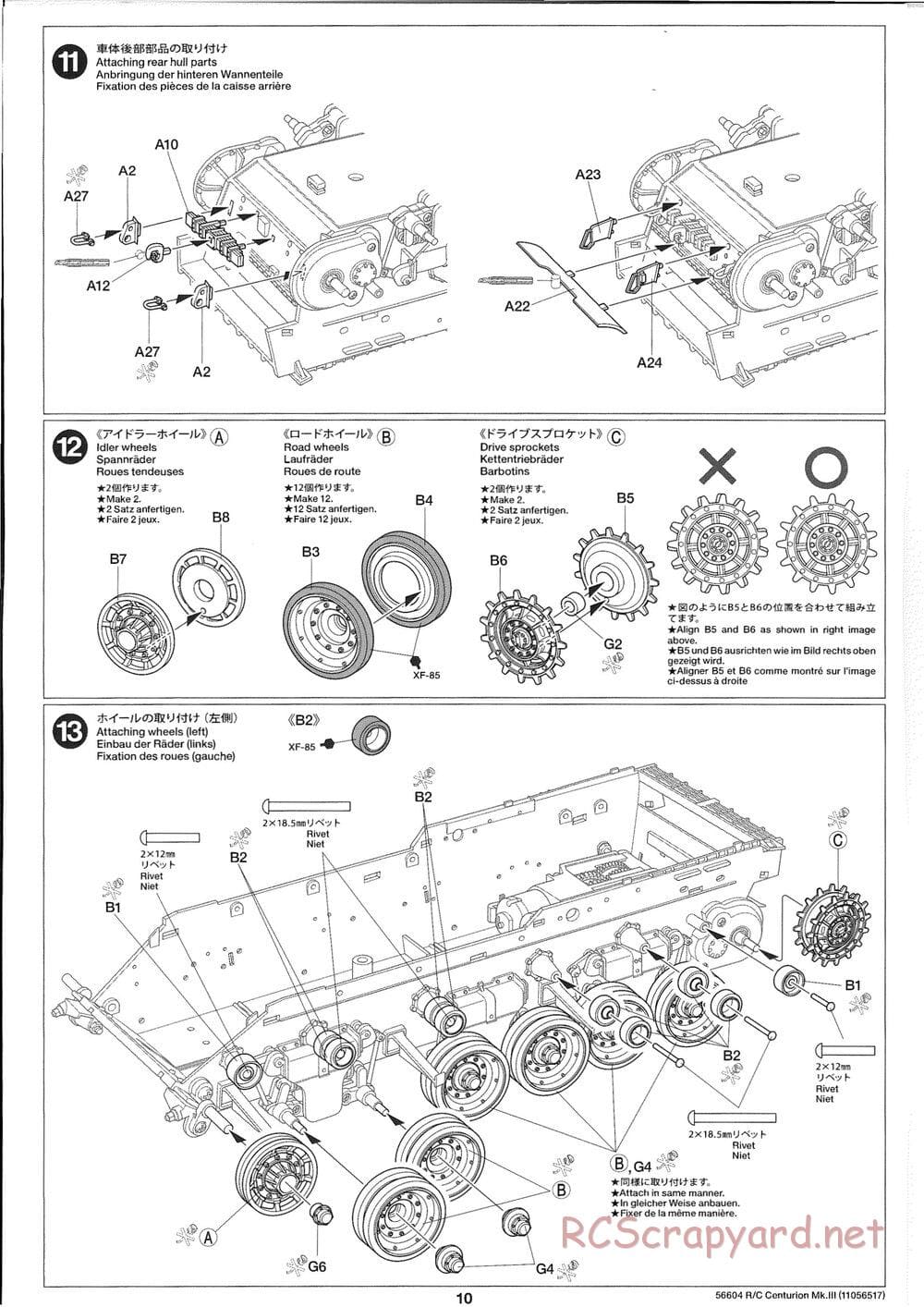 Tamiya - British Tank Centurion Mk.III - 1/25 Scale Chassis - Manual - Page 10