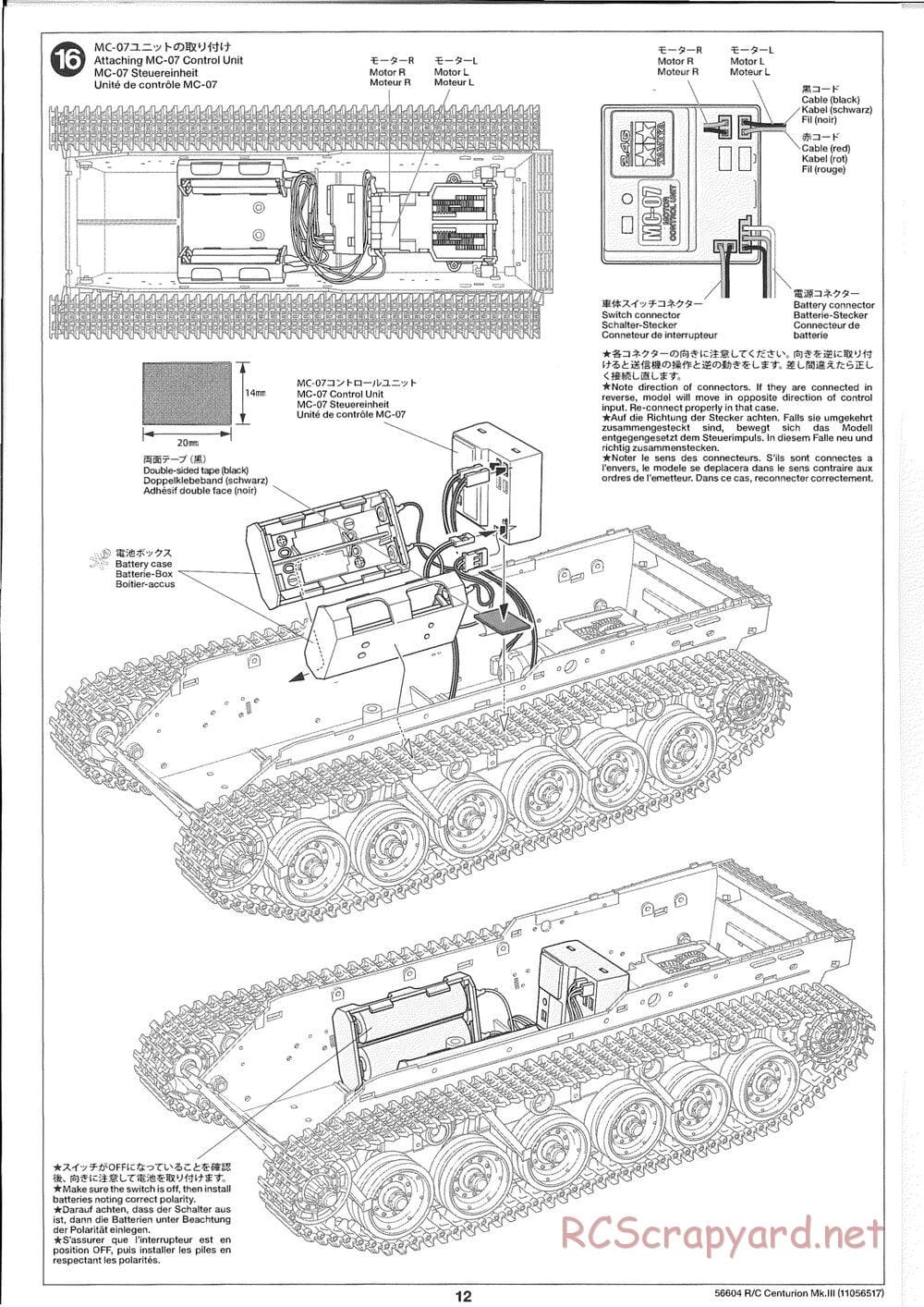 Tamiya - British Tank Centurion Mk.III - 1/25 Scale Chassis - Manual - Page 12
