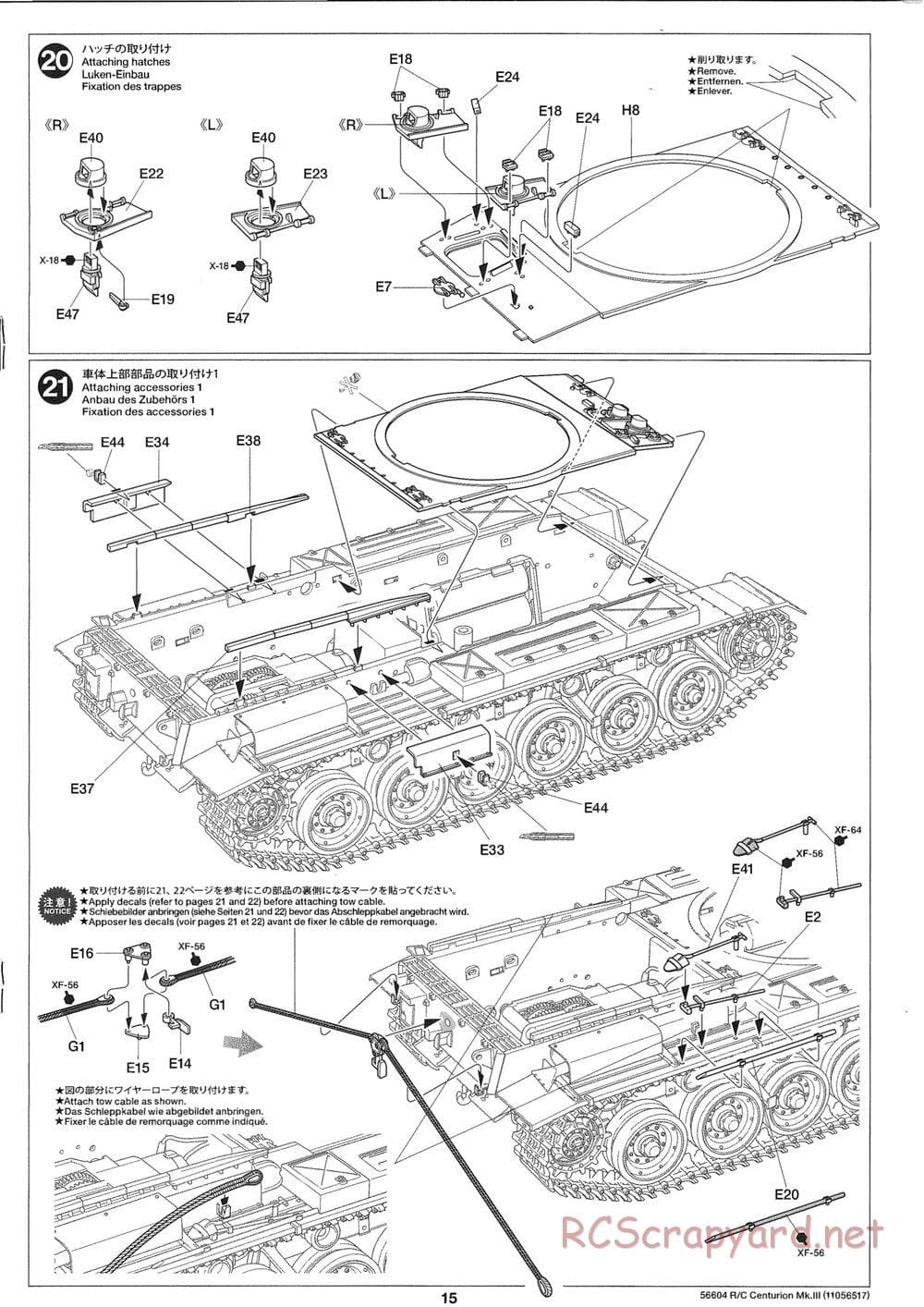 Tamiya - British Tank Centurion Mk.III - 1/25 Scale Chassis - Manual - Page 15