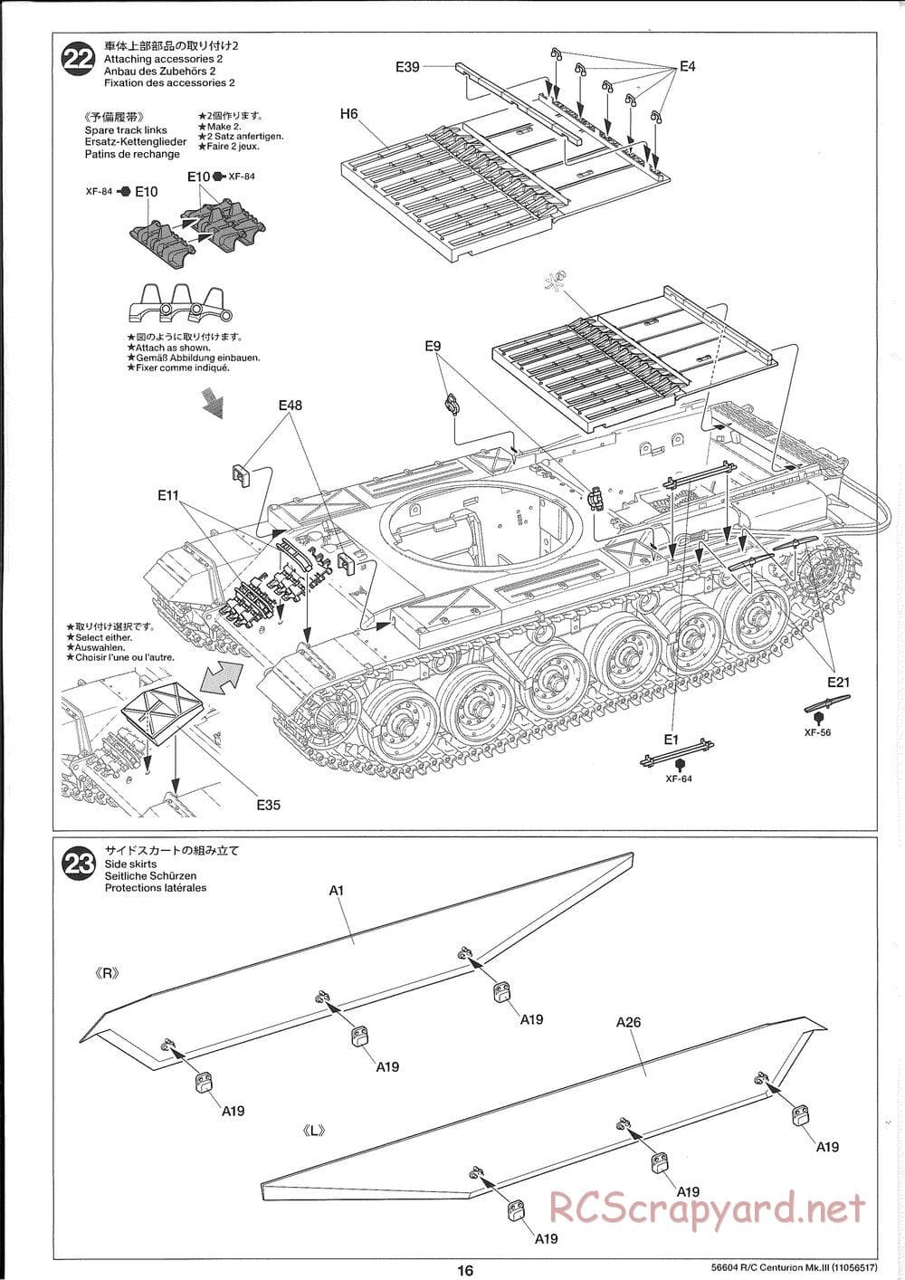 Tamiya - British Tank Centurion Mk.III - 1/25 Scale Chassis - Manual - Page 16