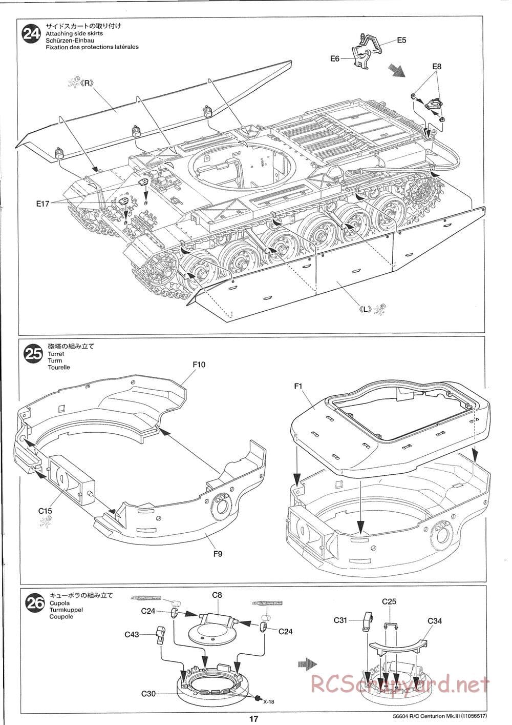 Tamiya - British Tank Centurion Mk.III - 1/25 Scale Chassis - Manual - Page 17