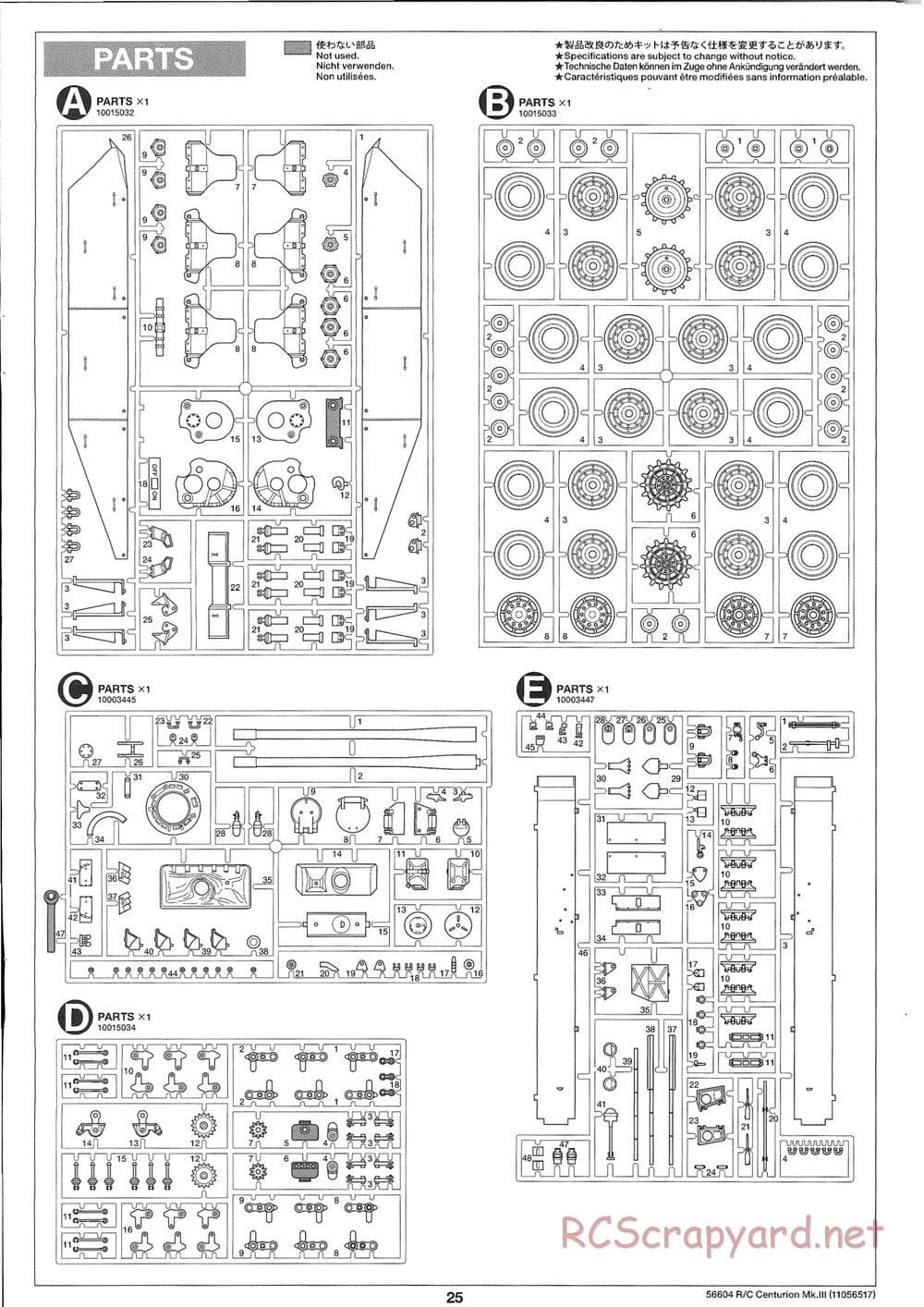 Tamiya - British Tank Centurion Mk.III - 1/25 Scale Chassis - Manual - Page 25