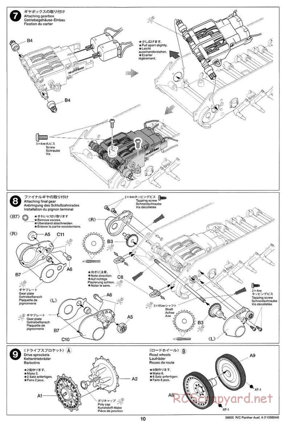 Tamiya - German Tank Panther Ausf.A - 1/25 Scale Chassis - Manual - Page 10