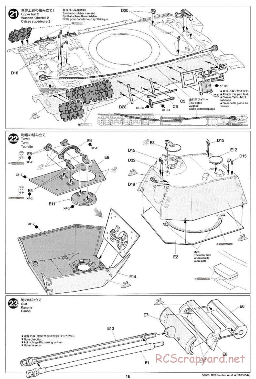 Tamiya - German Tank Panther Ausf.A - 1/25 Scale Chassis - Manual - Page 16