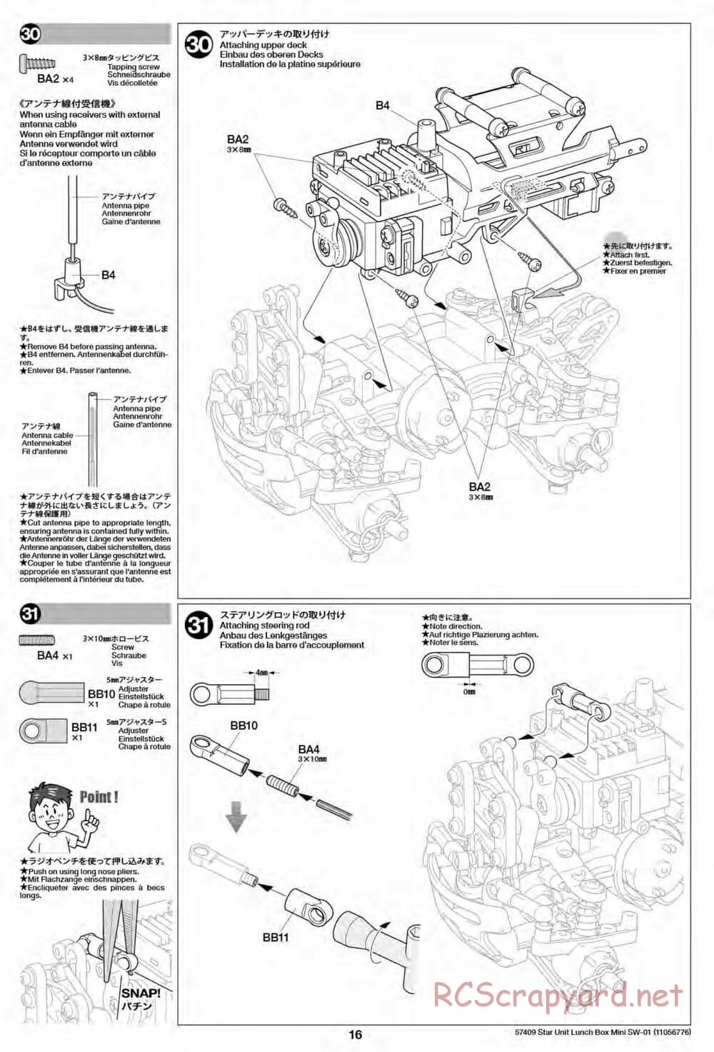 Tamiya - Lunch Box Mini - SW-01 Chassis - Manual - Page 16