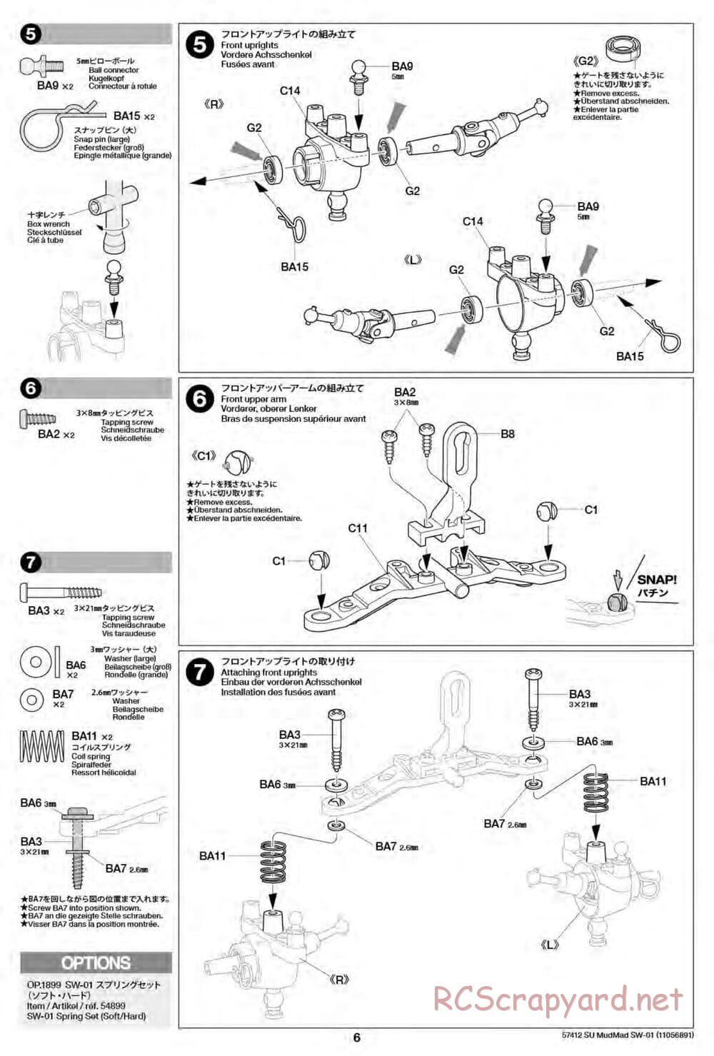 Tamiya - MudMad - SW-01 Chassis - Manual - Page 6