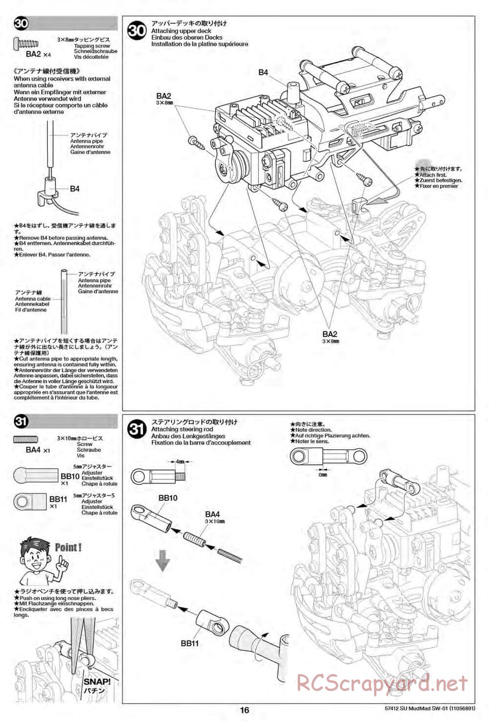 Tamiya - MudMad - SW-01 Chassis - Manual - Page 16
