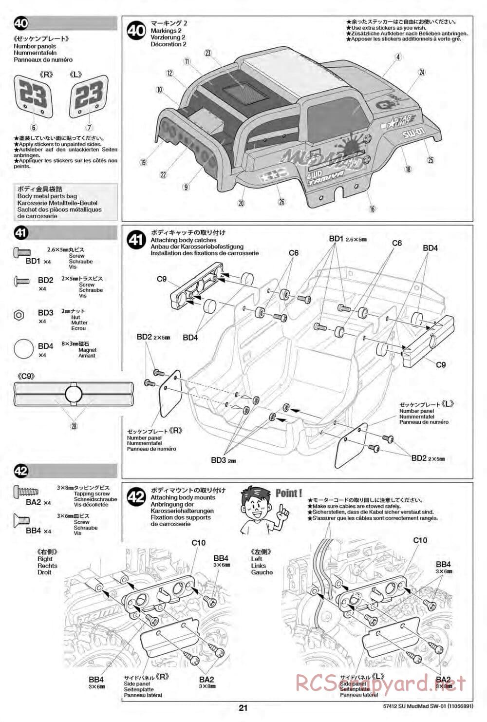 Tamiya - MudMad - SW-01 Chassis - Manual - Page 21