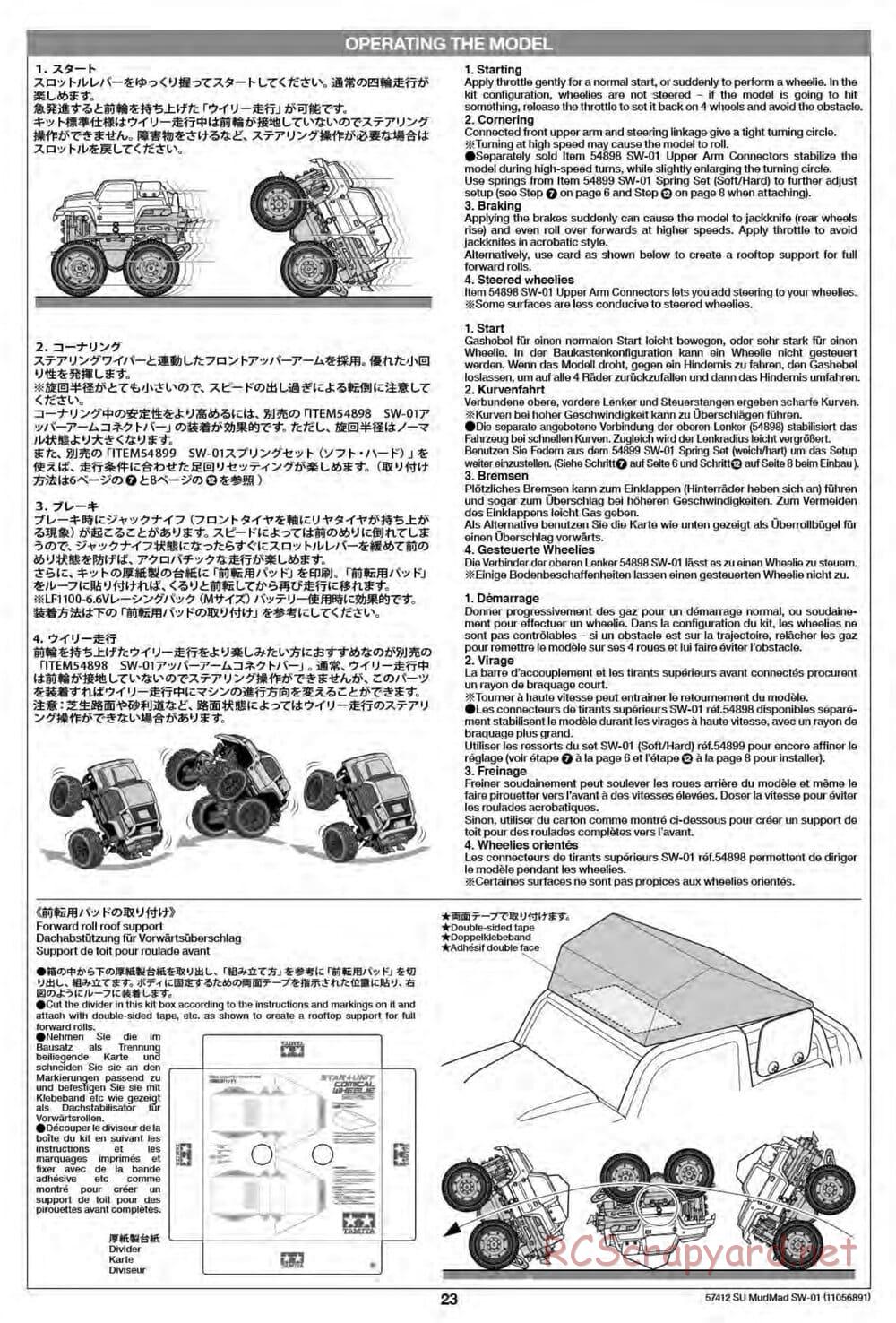 Tamiya - MudMad - SW-01 Chassis - Manual - Page 23