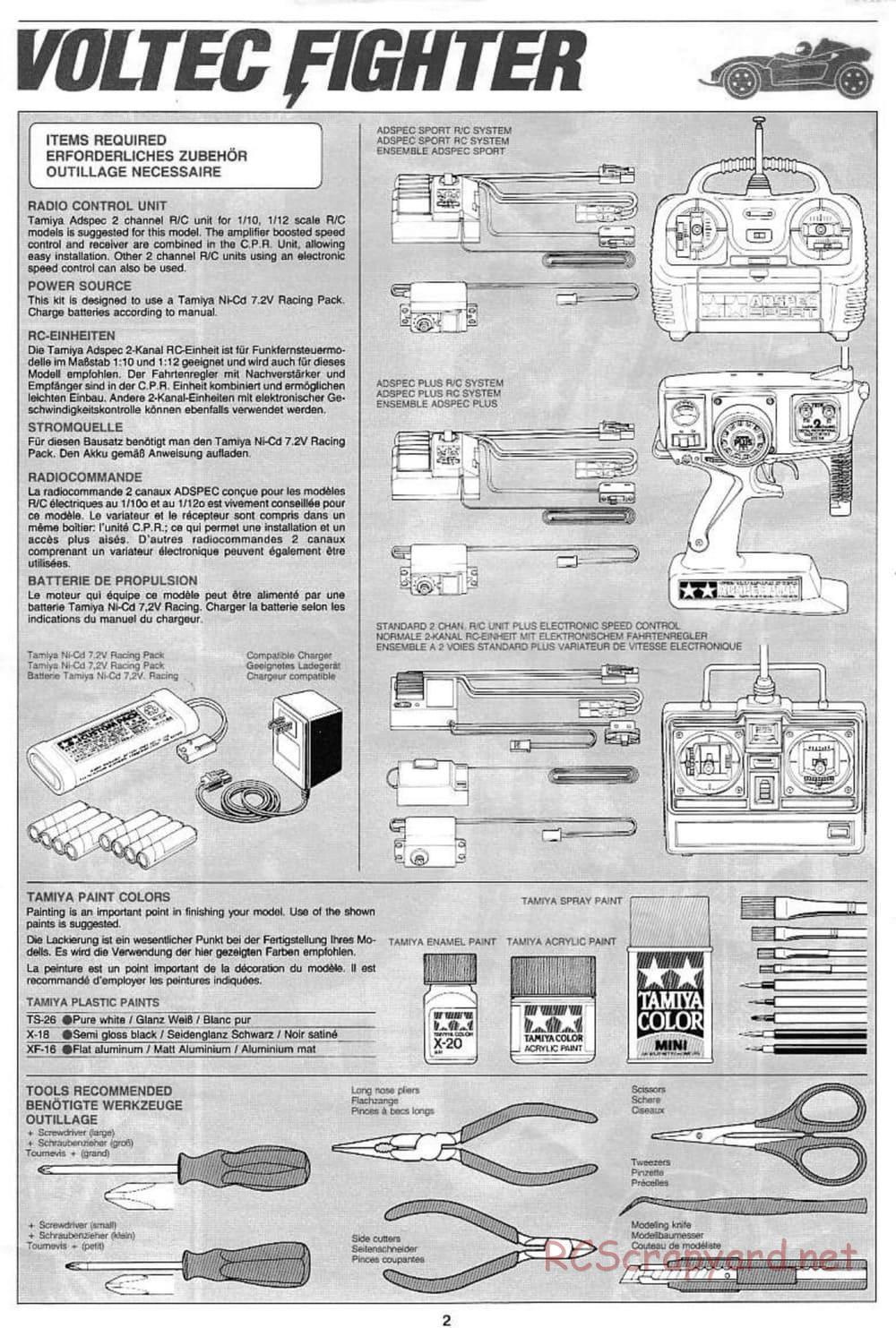 Tamiya - Voltec Fighter - Boy's 4WD Chassis - Manual - Page 2