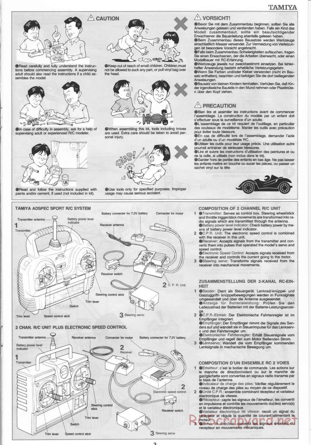 Tamiya - Thunder Blitz - Boy's 4WD Chassis - Manual - Page 3