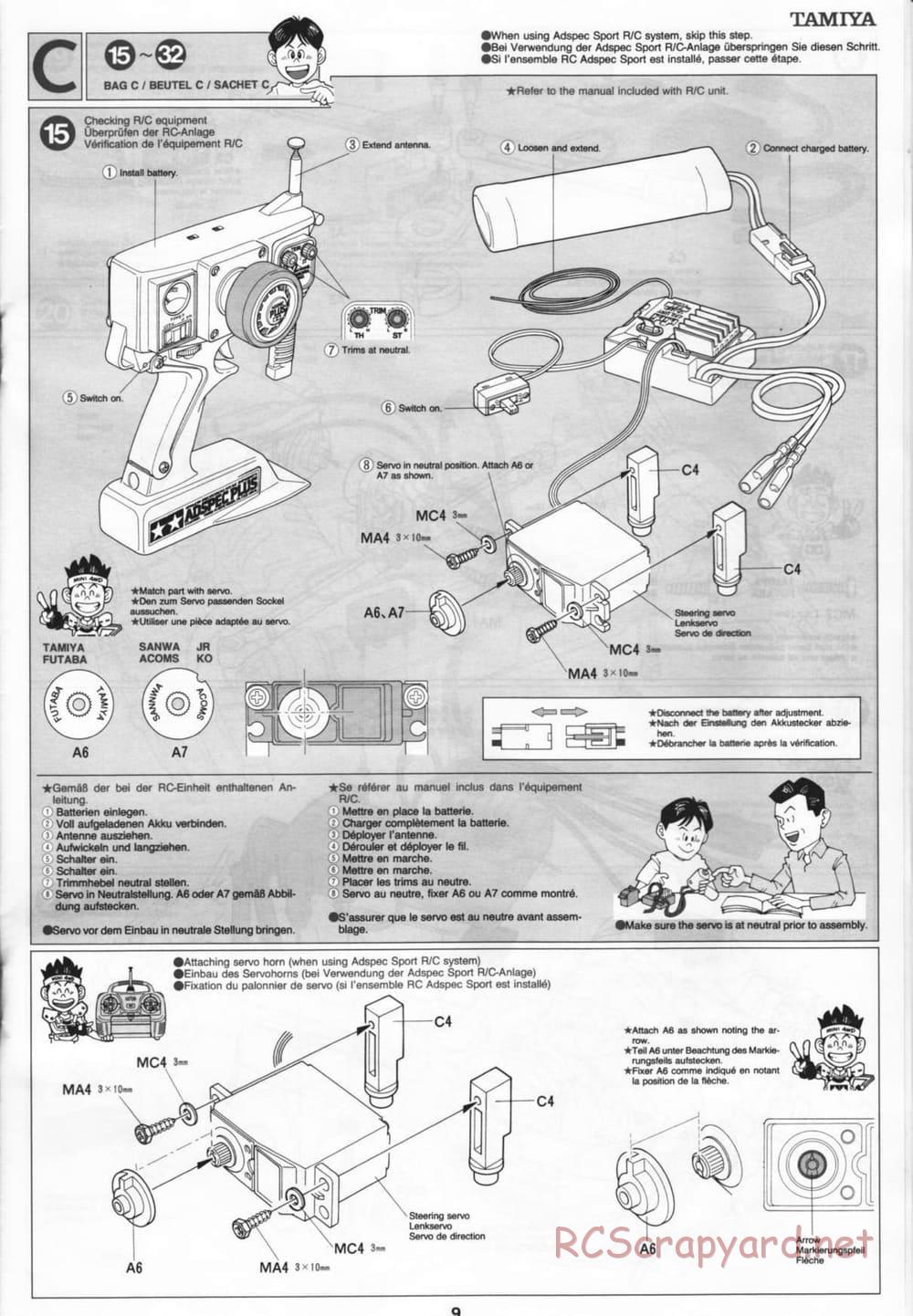 Tamiya - Thunder Blitz - Boy's 4WD Chassis - Manual - Page 9