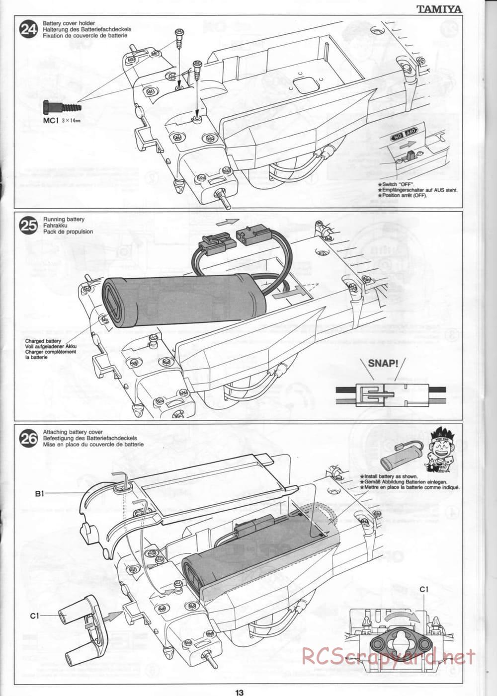 Tamiya - Thunder Blitz - Boy's 4WD Chassis - Manual - Page 13