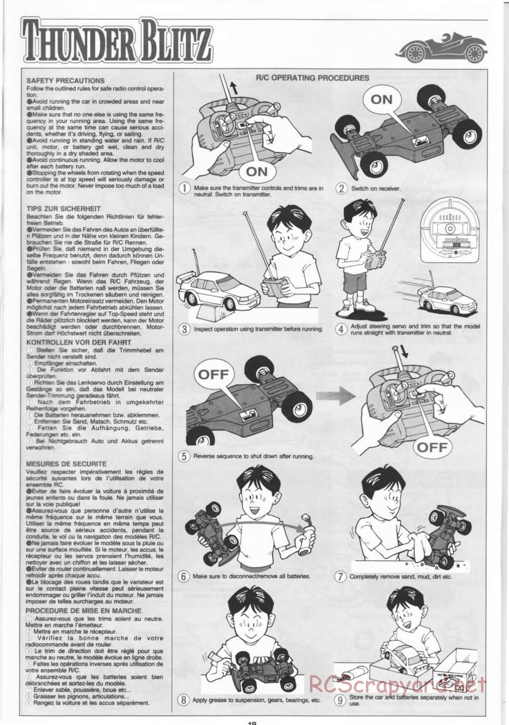 Tamiya - Thunder Blitz - Boy's 4WD Chassis - Manual - Page 18