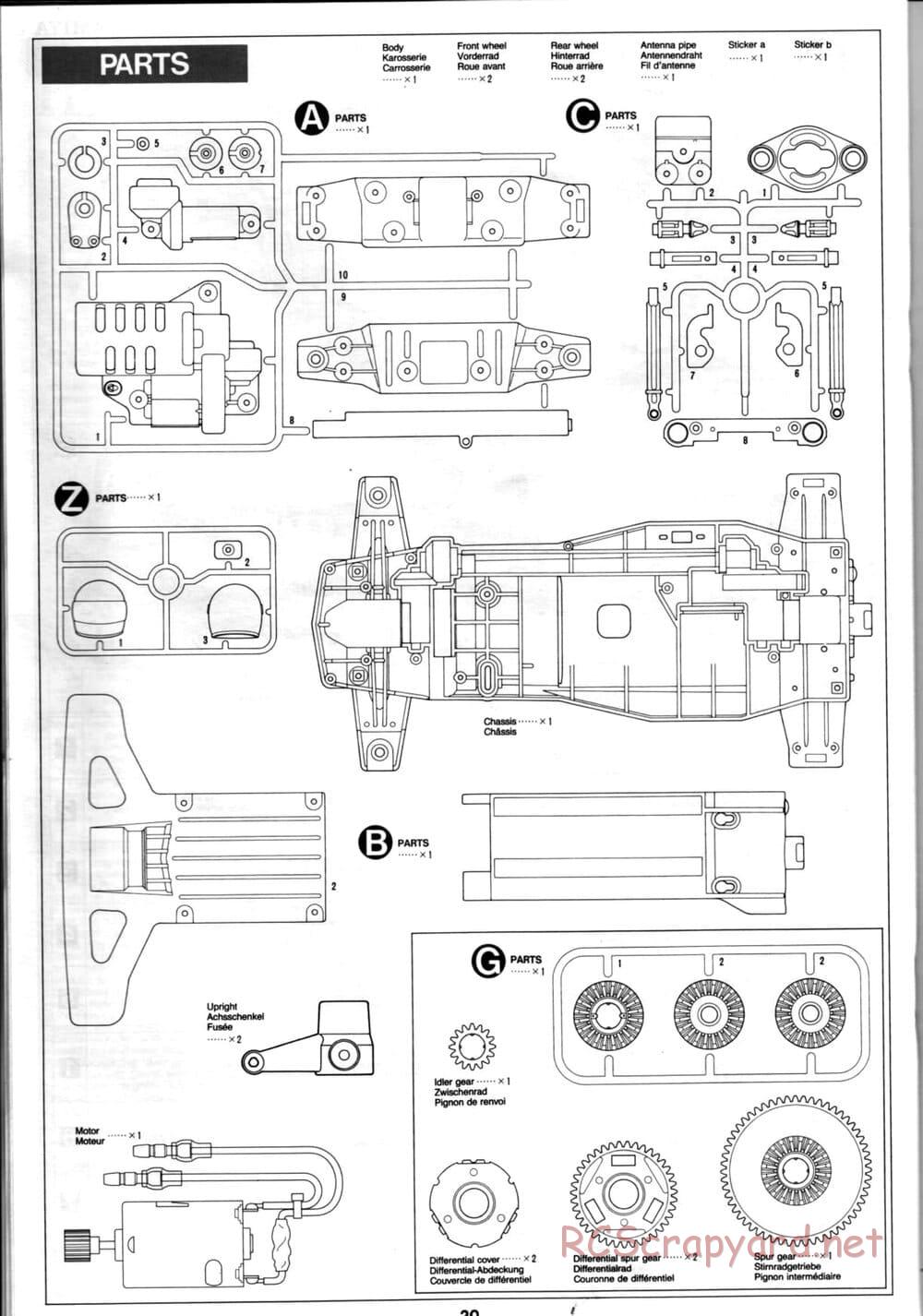 Tamiya - Thunder Blitz - Boy's 4WD Chassis - Manual - Page 20