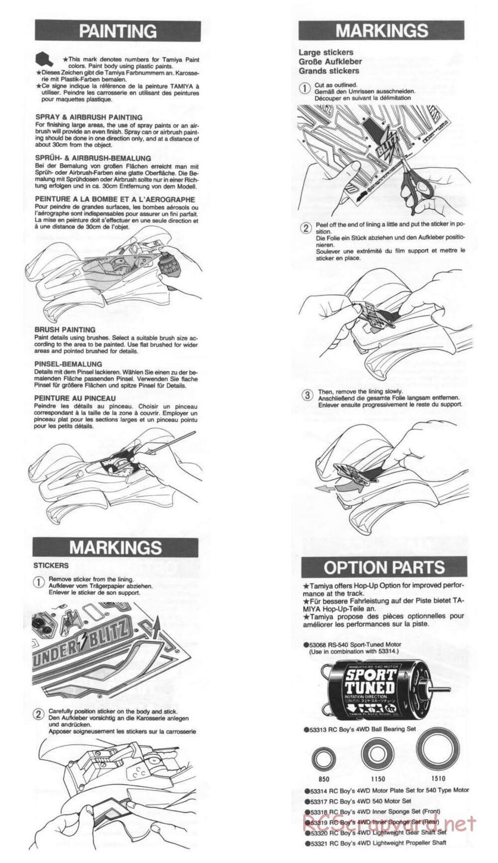 Tamiya - Thunder Blitz - Boy's 4WD Chassis - Manual - Page 23