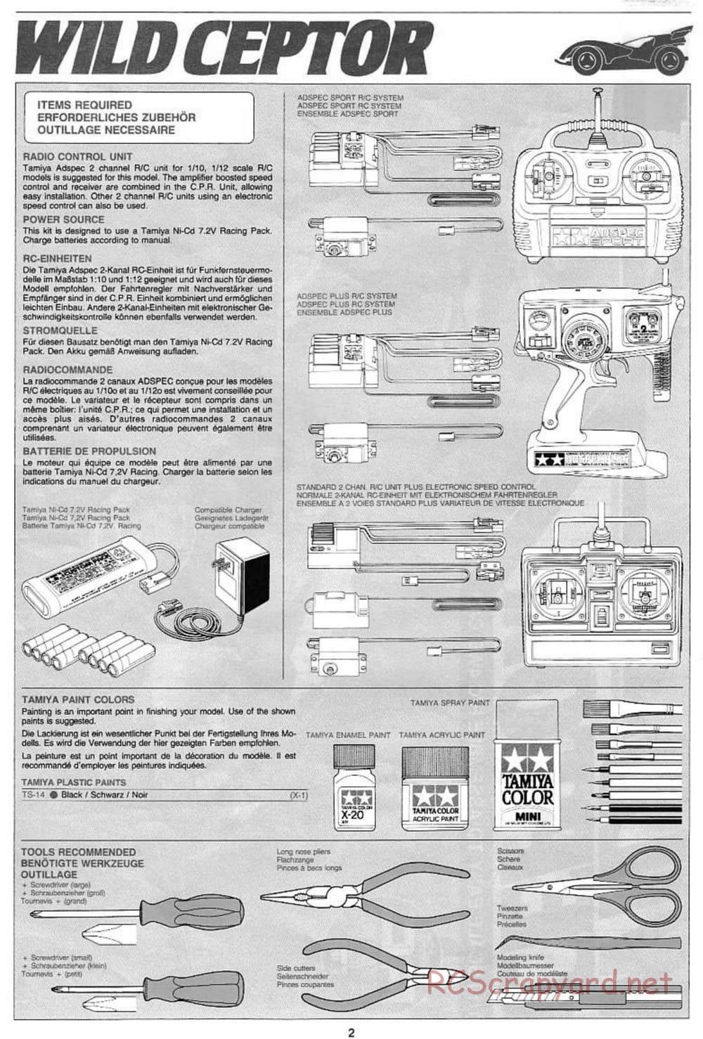 Tamiya - Wild Ceptor - Boy's 4WD Chassis - Manual - Page 2