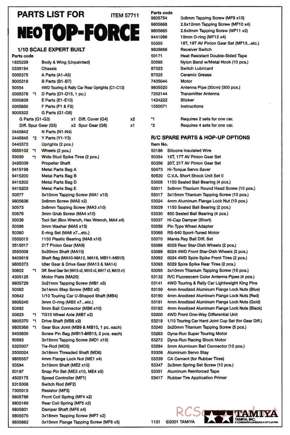 Tamiya - XB Neo Top-Force - DF-01 Chassis - Manual - Page 7