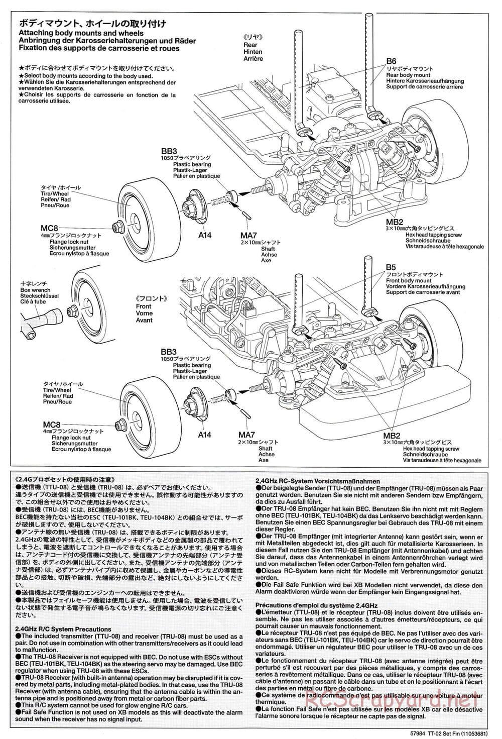 Tamiya - SA TT-02 Semi-Assembled Chassis - Manual - Page 2