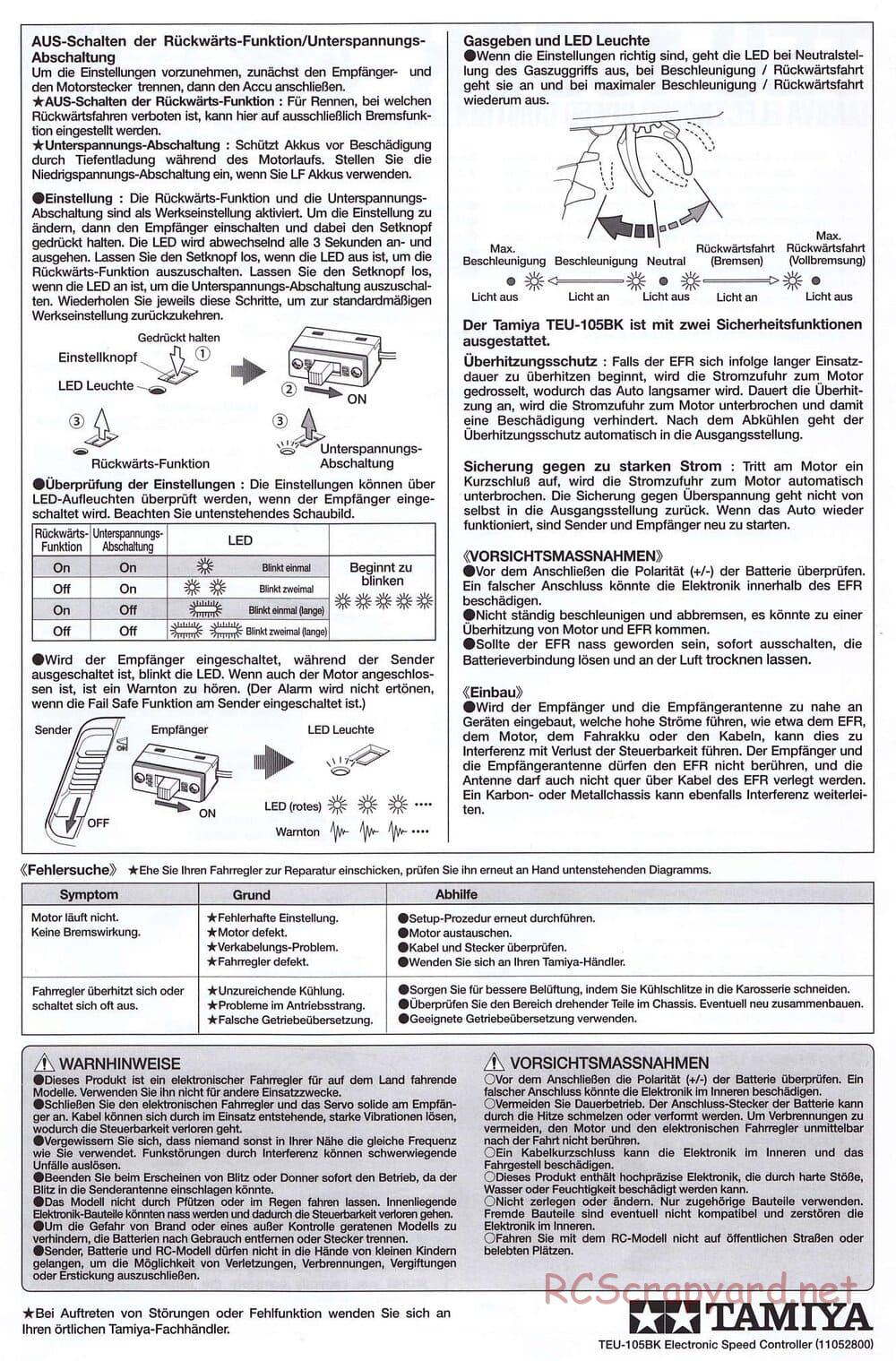 Tamiya - SA TT-02 ESC - Manual - Page 2