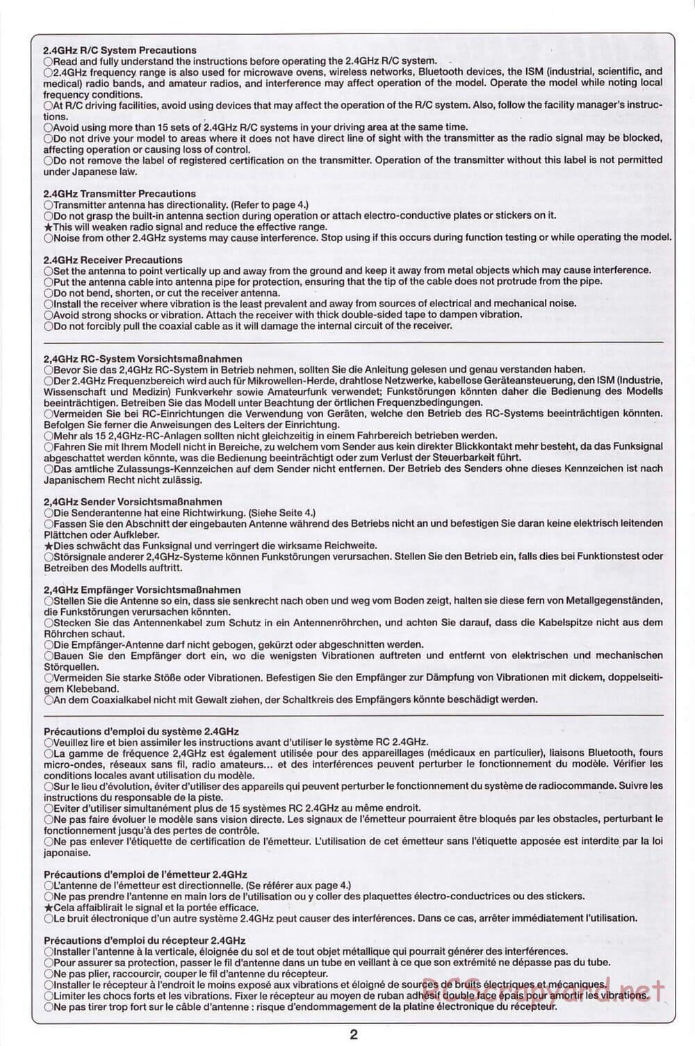 Tamiya - SA TT-02 - Radio - Manual - Page 2