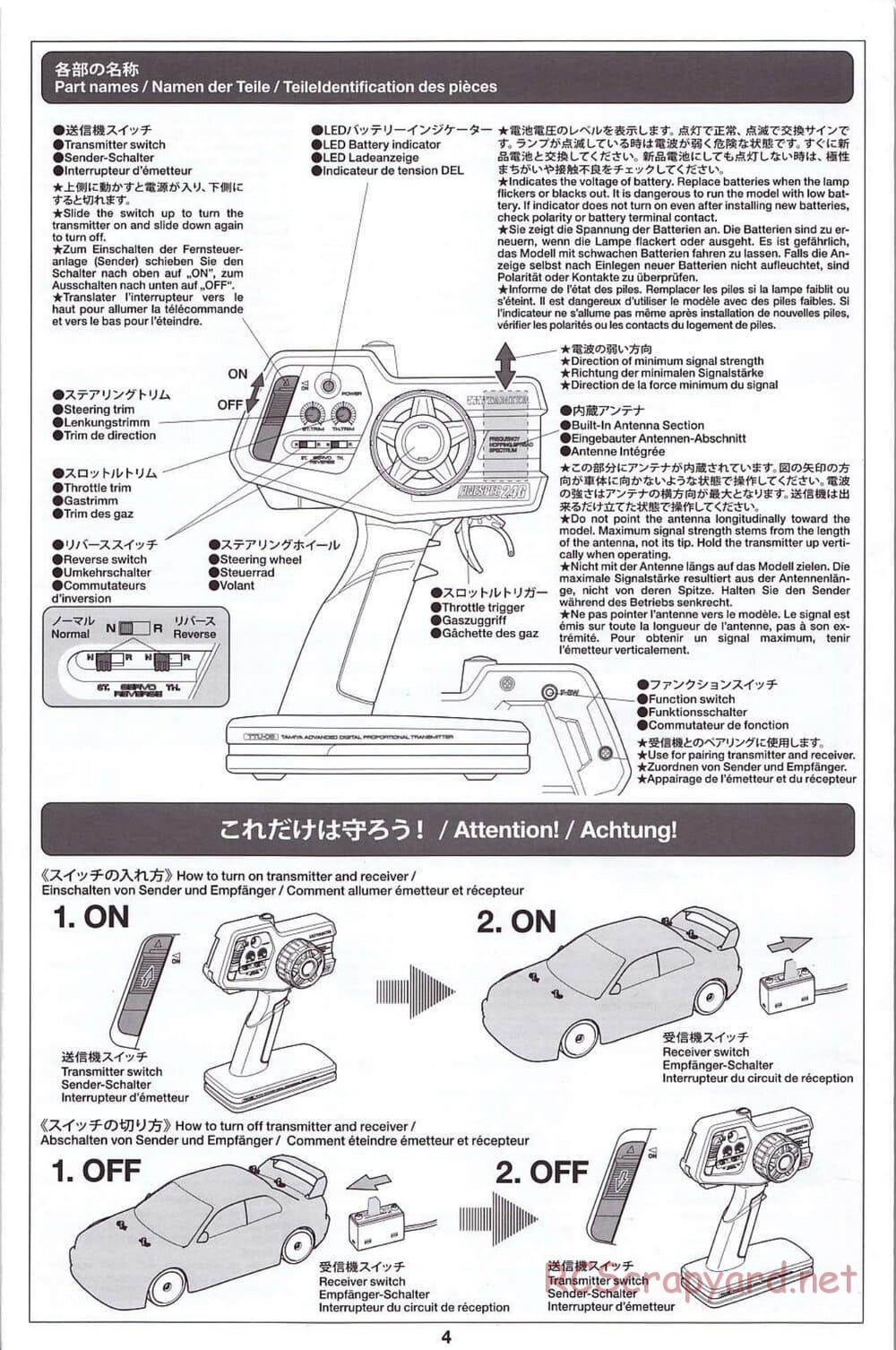Tamiya - SA TT-02 - Radio - Manual - Page 4