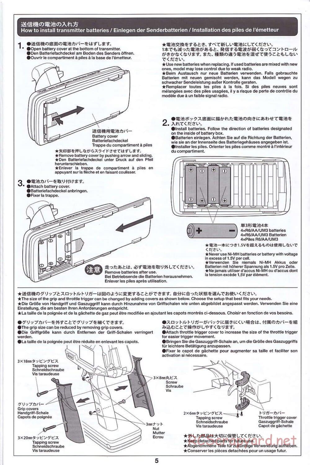 Tamiya - SA TT-02 - Radio - Manual - Page 5