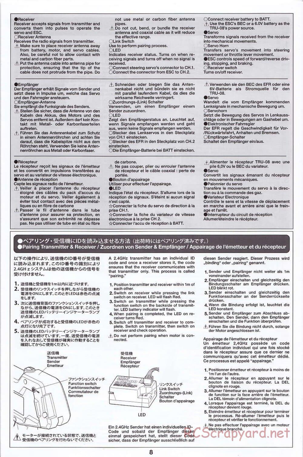 Tamiya - SA TT-02 - Radio - Manual - Page 8