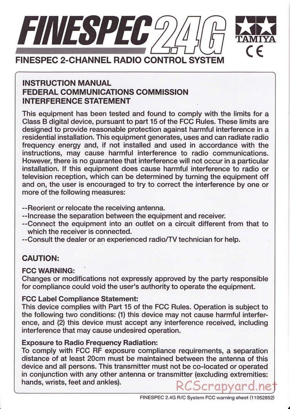 Tamiya - SA TT-02 - Radio - Manual - Page 11