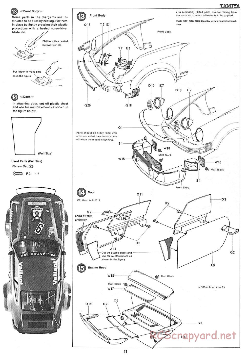 Tamiya - Porsche 934 Turbo RSR - 58001 - Manual - Page 11