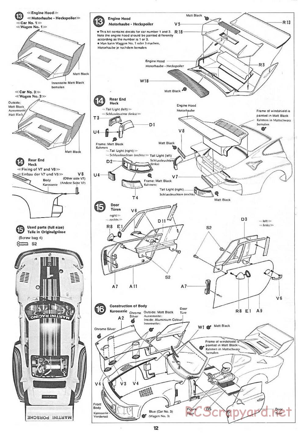 Tamiya - Martini Porsche 935 Turbo - 58002 - Manual - Page 12