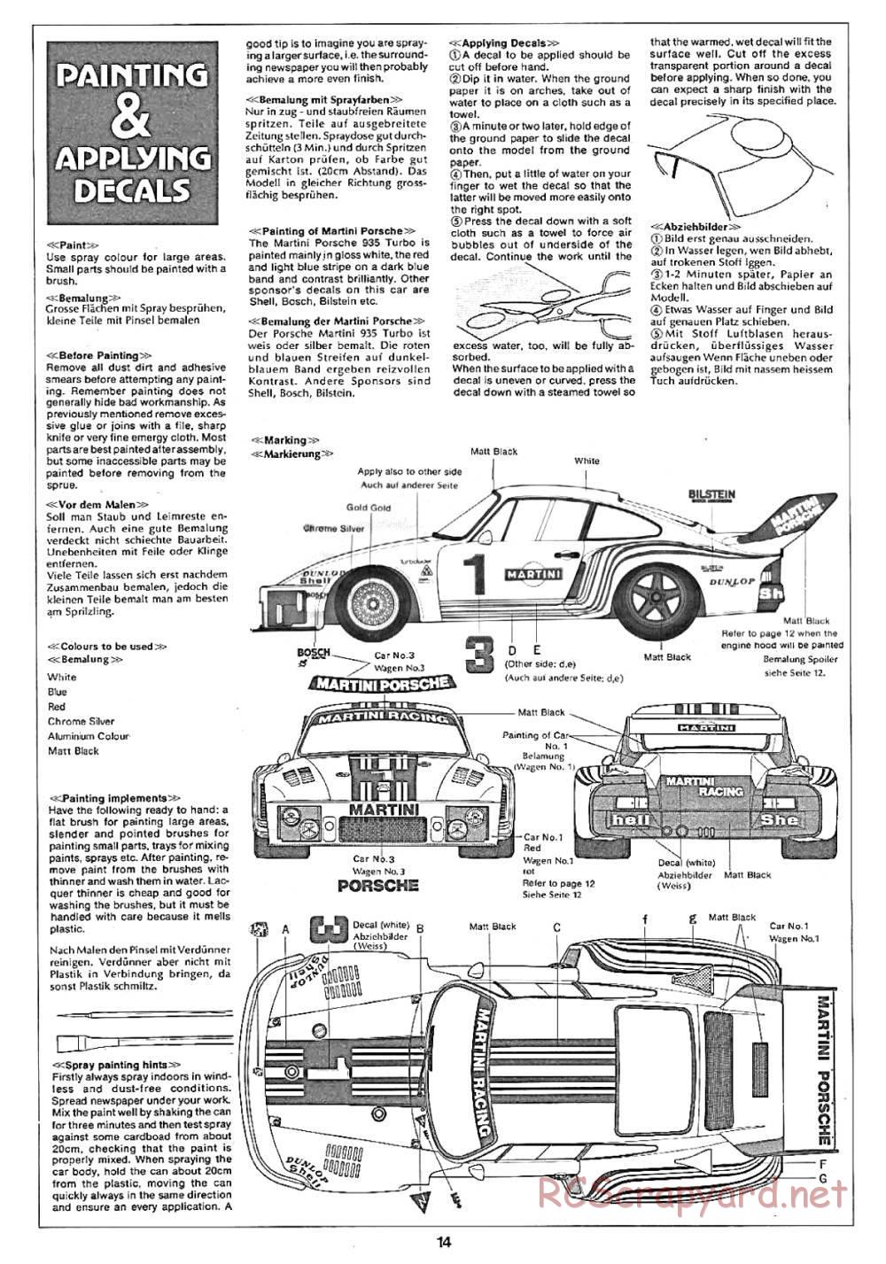Tamiya - Martini Porsche 935 Turbo - 58002 - Manual - Page 14