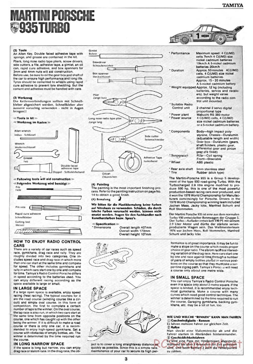 Tamiya - Martini Porsche 935 Turbo - 58002 - Manual - Page 3