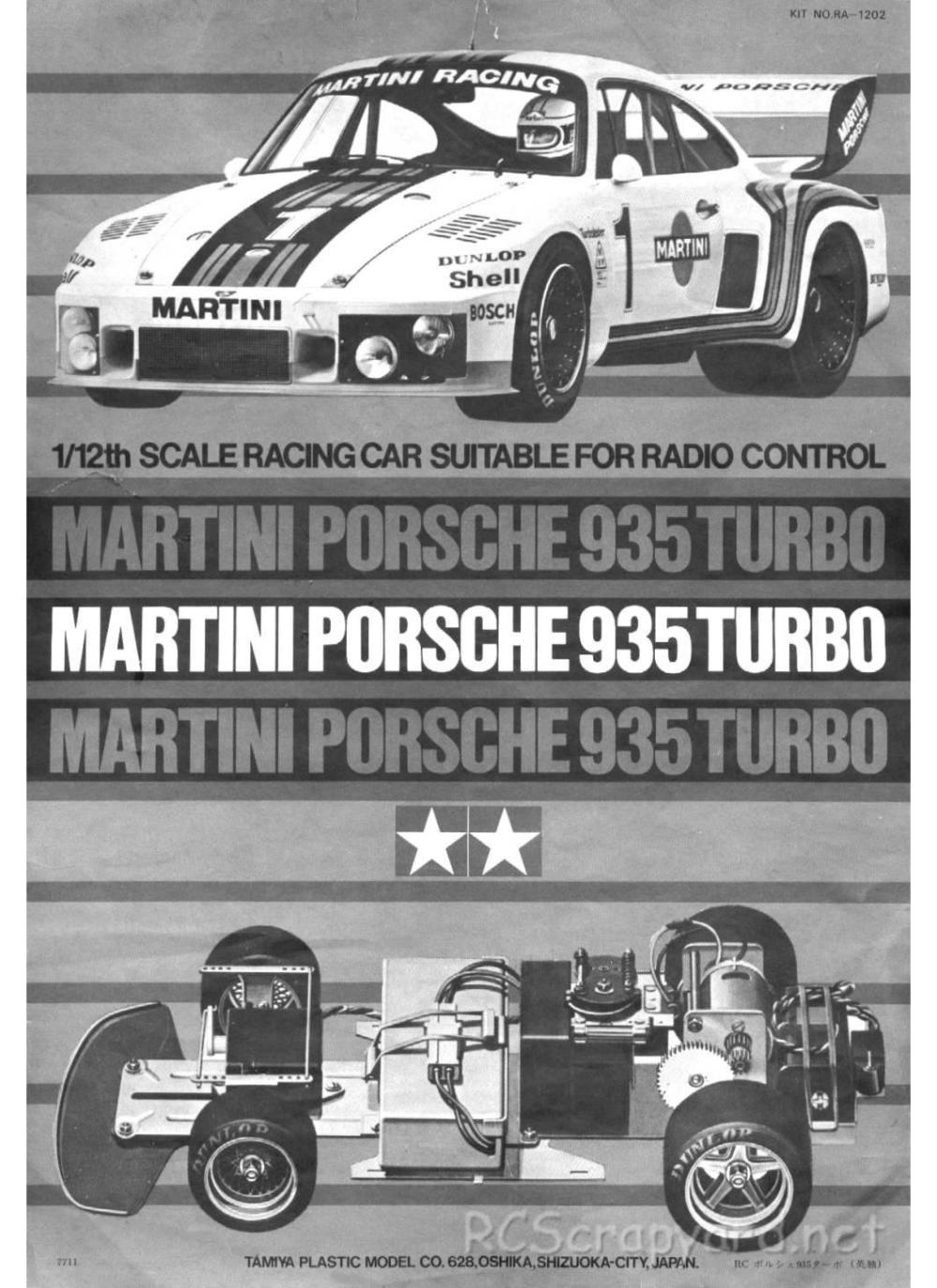 Tamiya - Martini Porsche 935 Turbo - 58002 - Manual