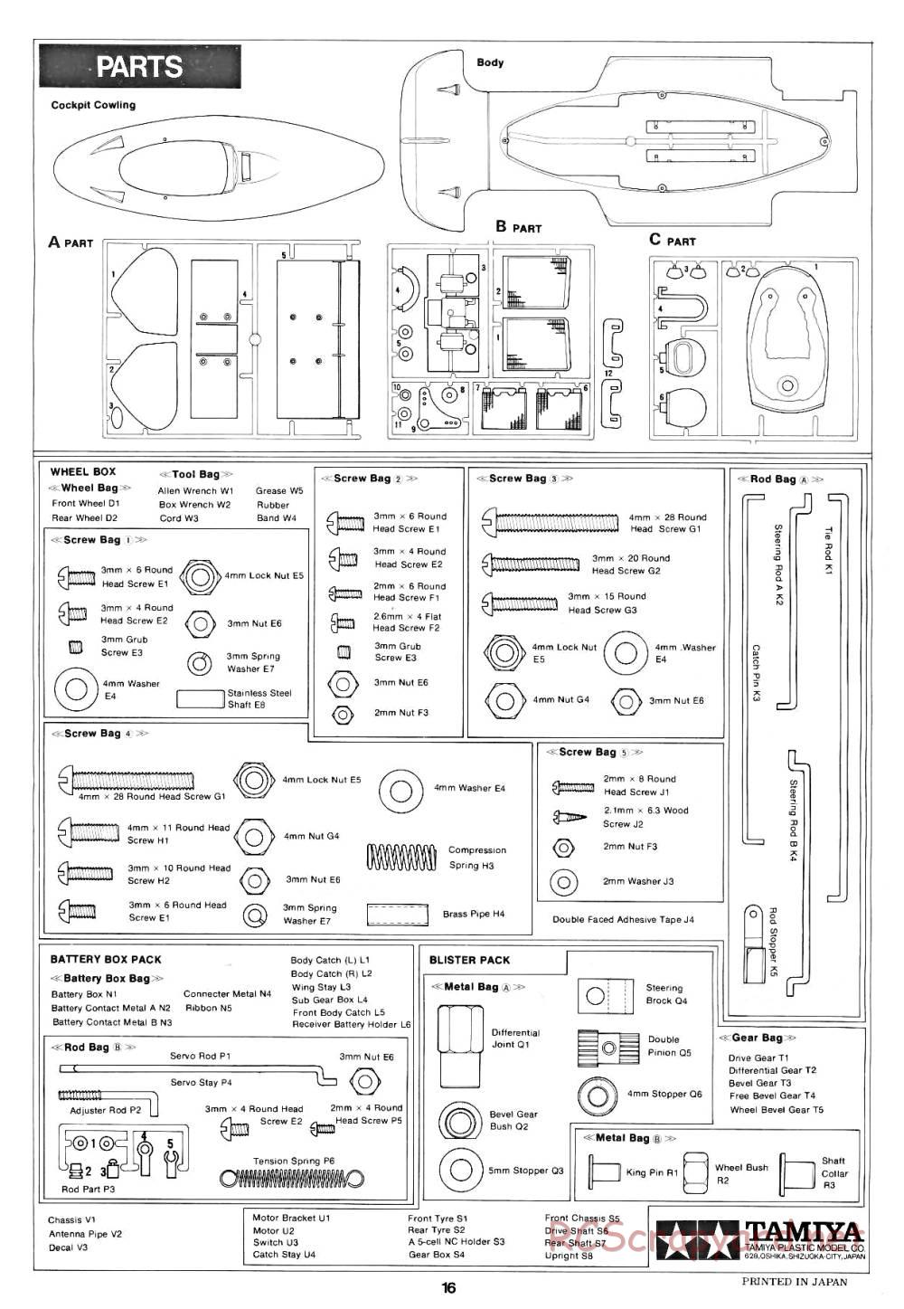 Tamiya - Tyrrell P34 Six Wheeler - 58003 - Manual - Page 16
