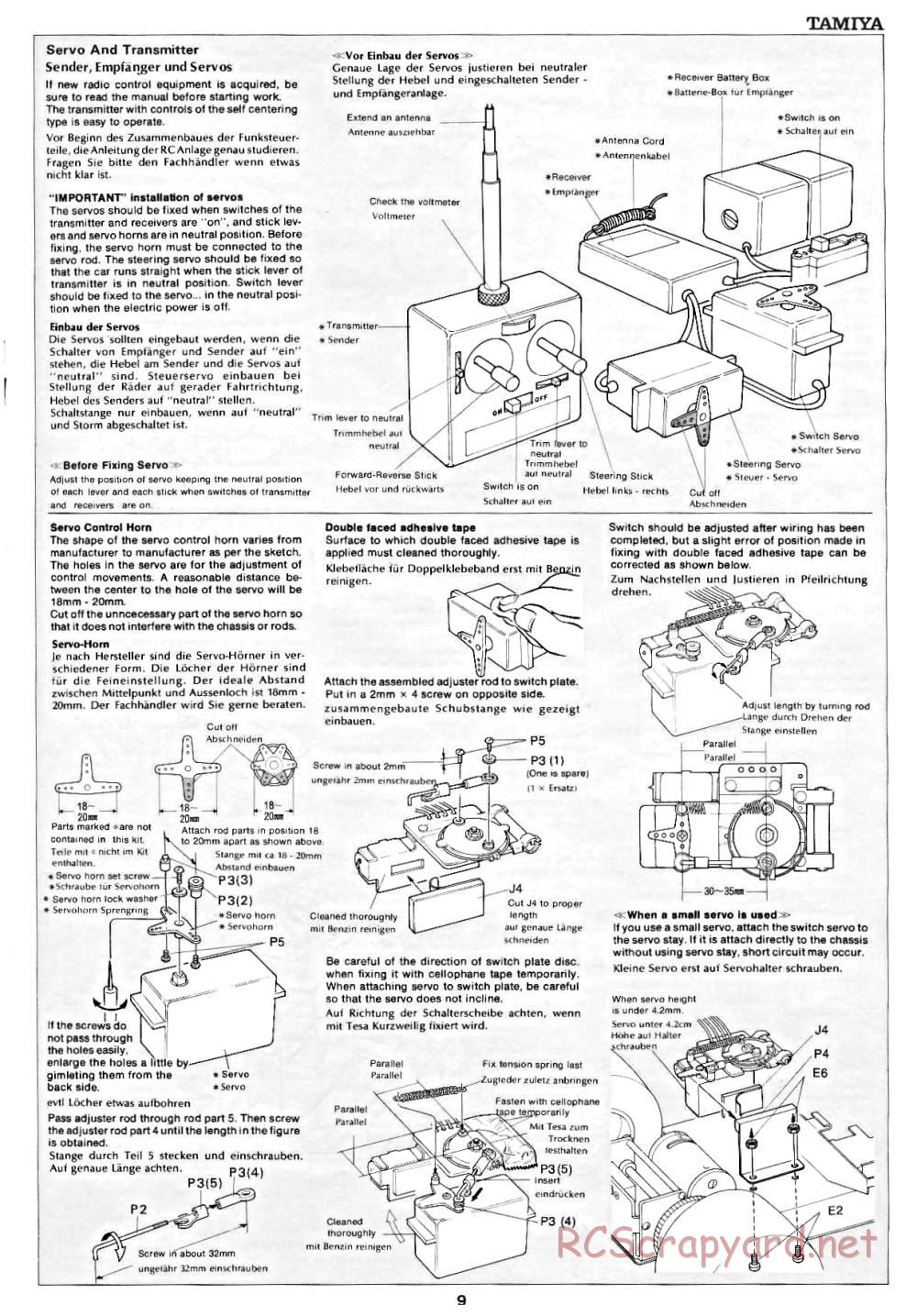 Tamiya - Tyrrell P34 Six Wheeler - 58003 - Manual - Page 9