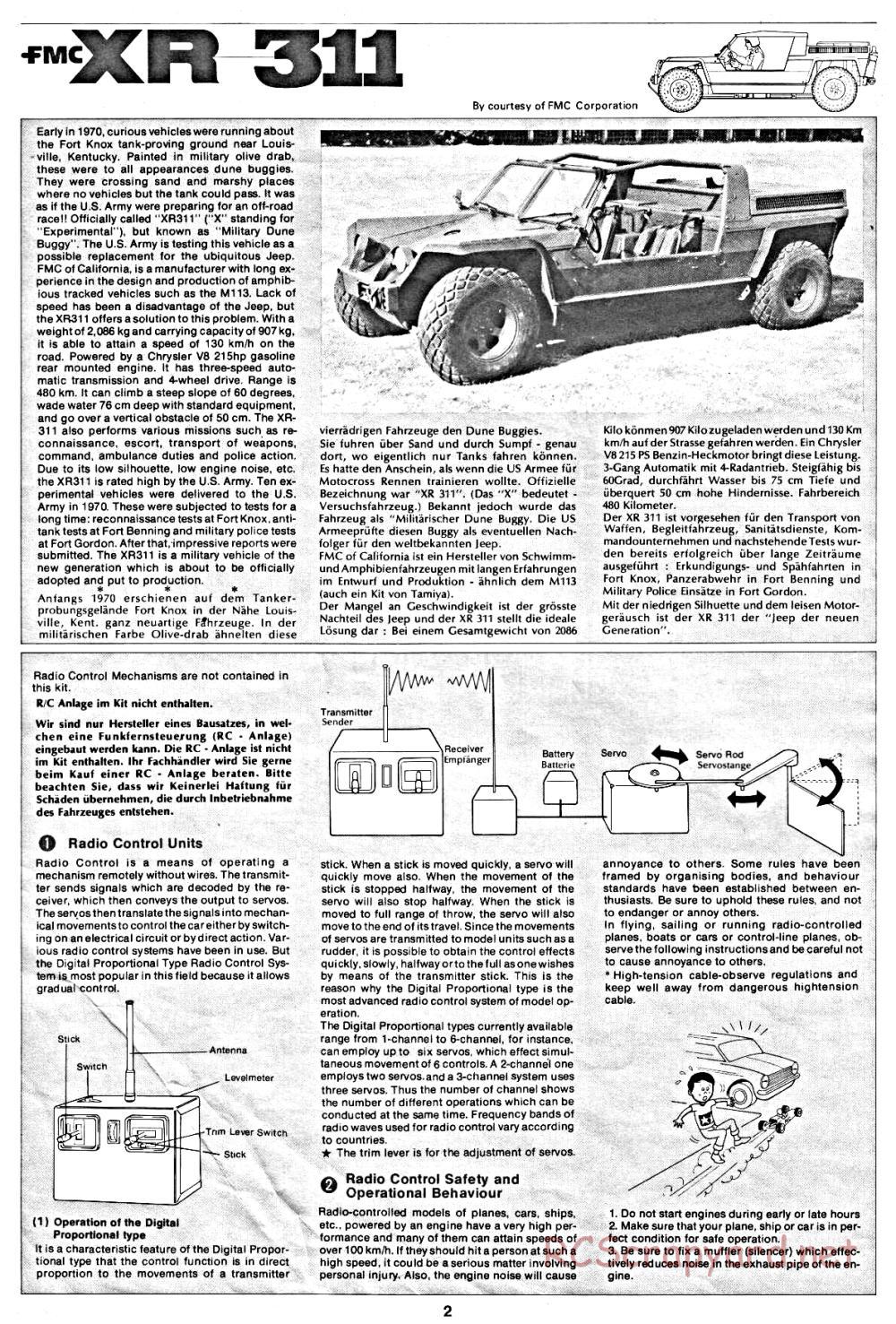 Tamiya - XR311 Combat Support Vehicle (1977) Chassis - Manual - Page 2