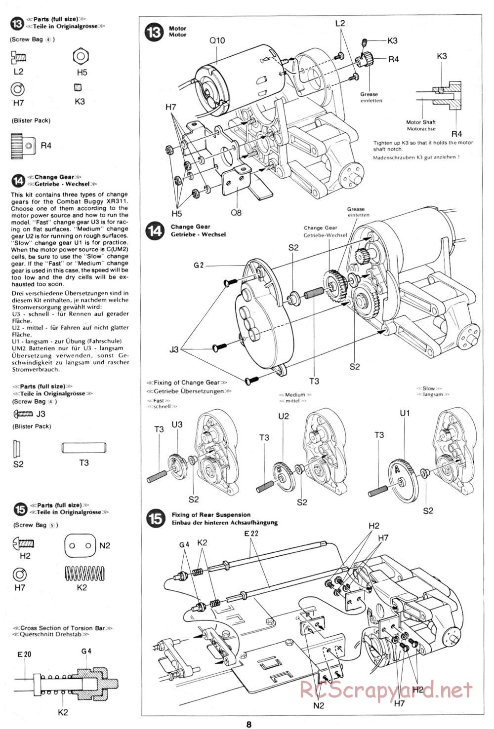 Tamiya - XR311 Combat Support Vehicle (1977) Chassis - Manual - Page 8